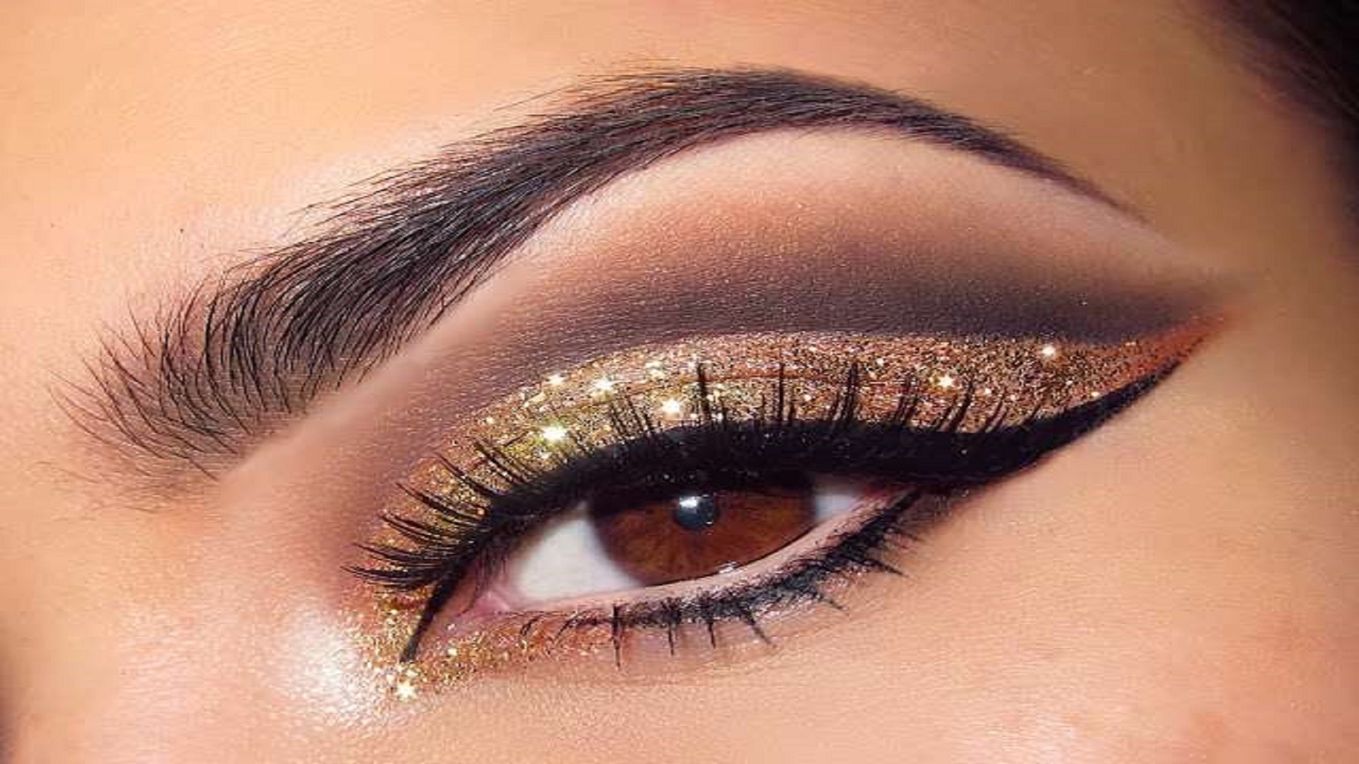 Golden eye makeup hd free wallpapers for desktops glamorous glitter eye makeup for you hd free