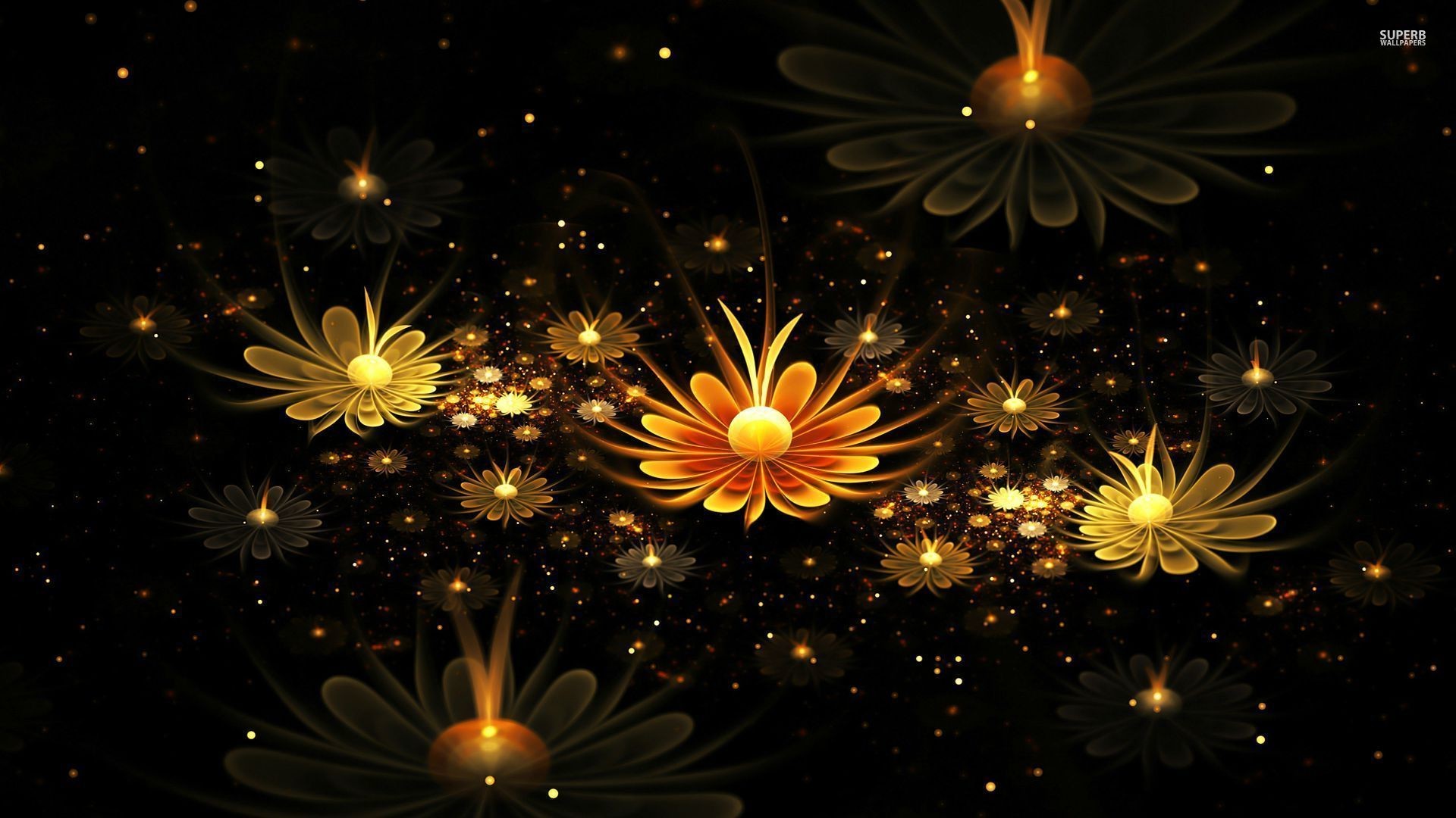Fractal glowing daisies download 3d desktop wallpapers