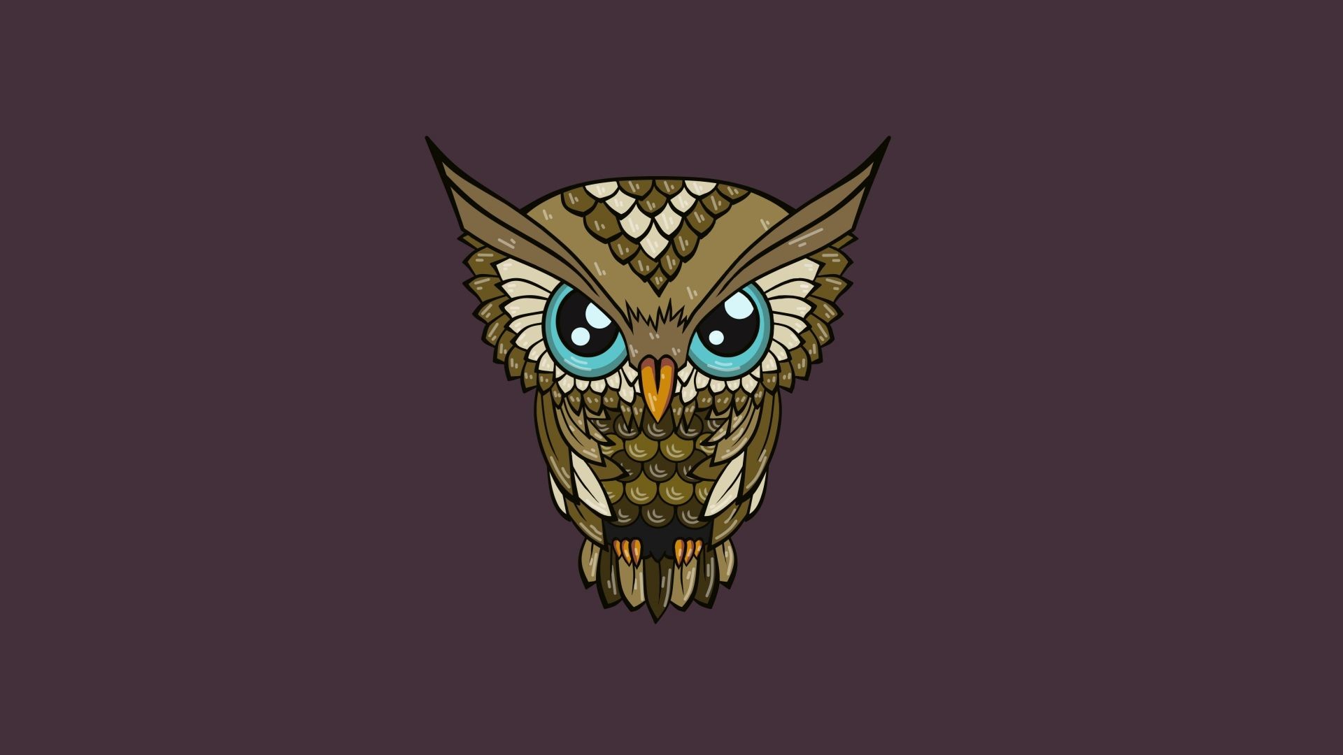 Download Wallpaper Owl, Minimalism, Art Full HD 1080p HD