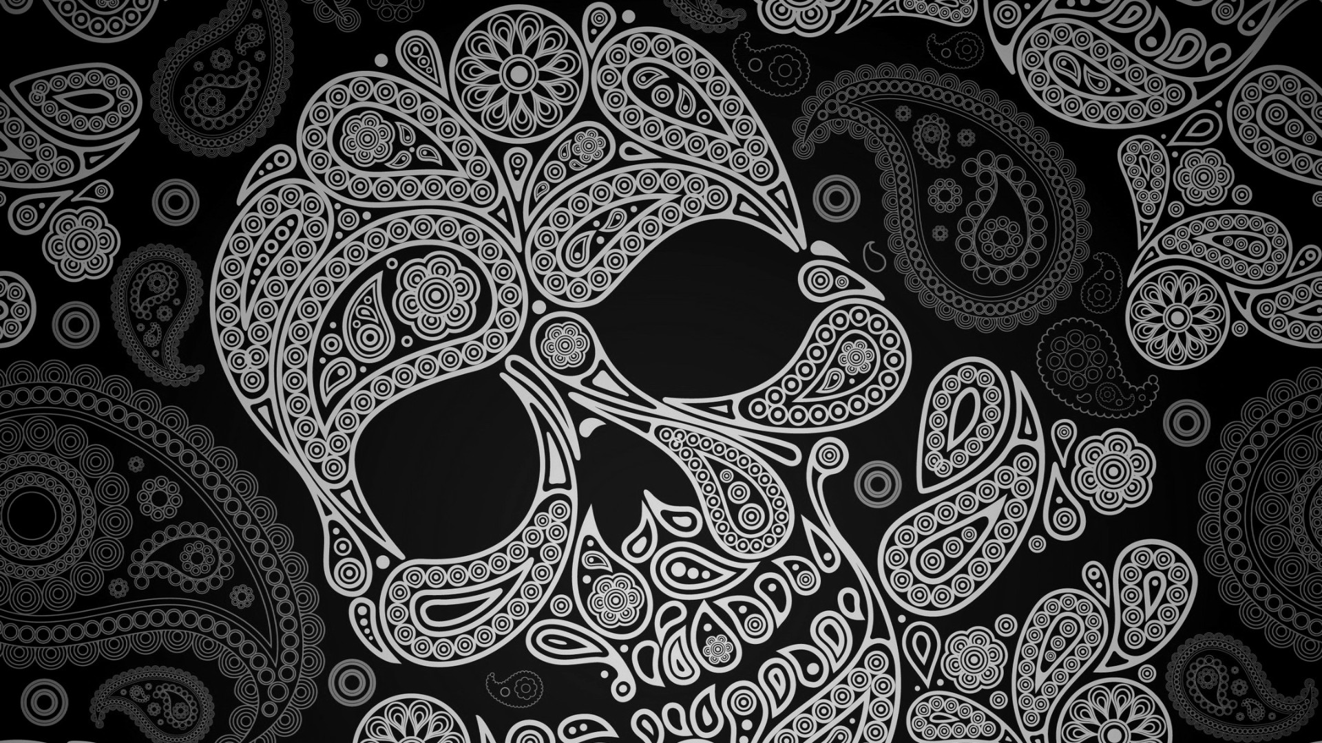 Paisley Skull Nexus 5 Wallpaper 1920×1080