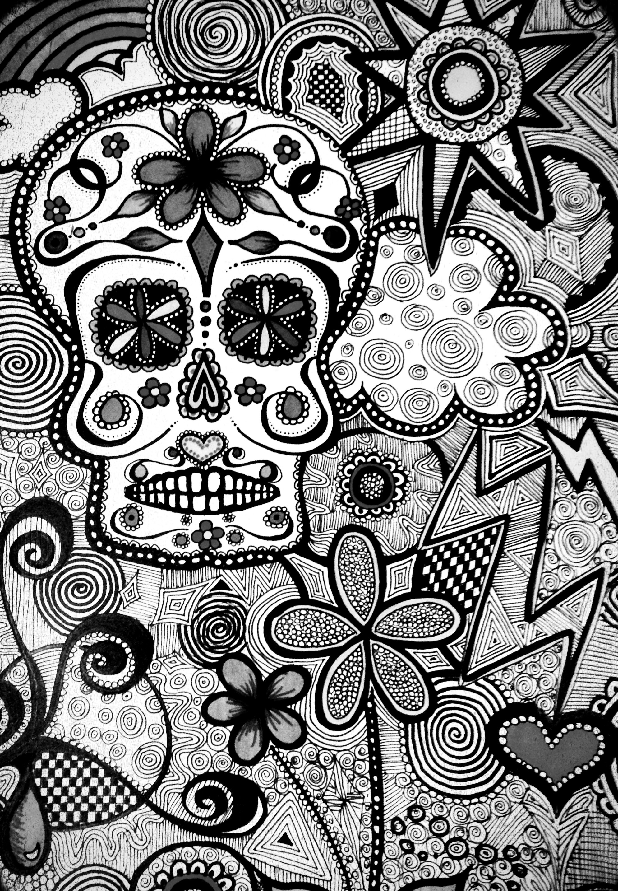 Black and white candy skull wallpaper KC