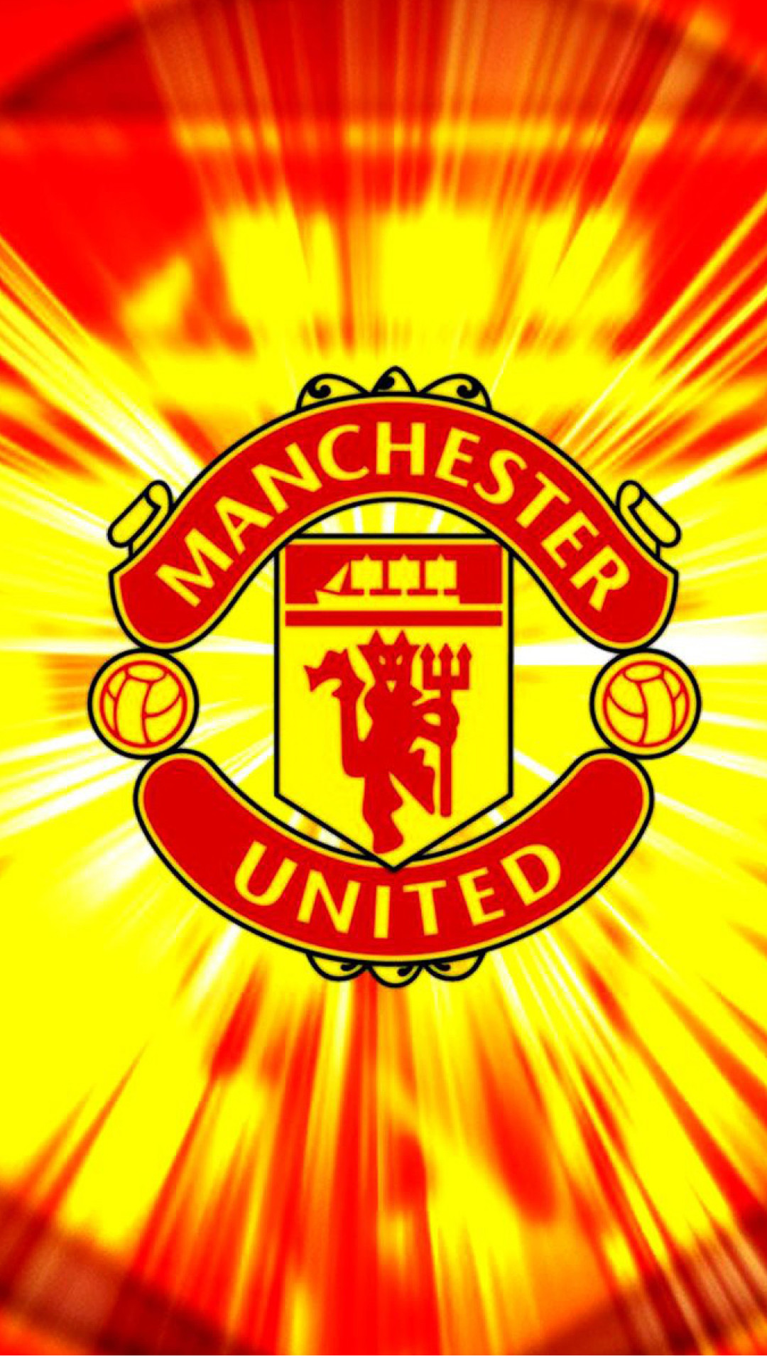 Apple iPhone 6 Plus HD Wallpaper – Manchester United in with red and yellow background #