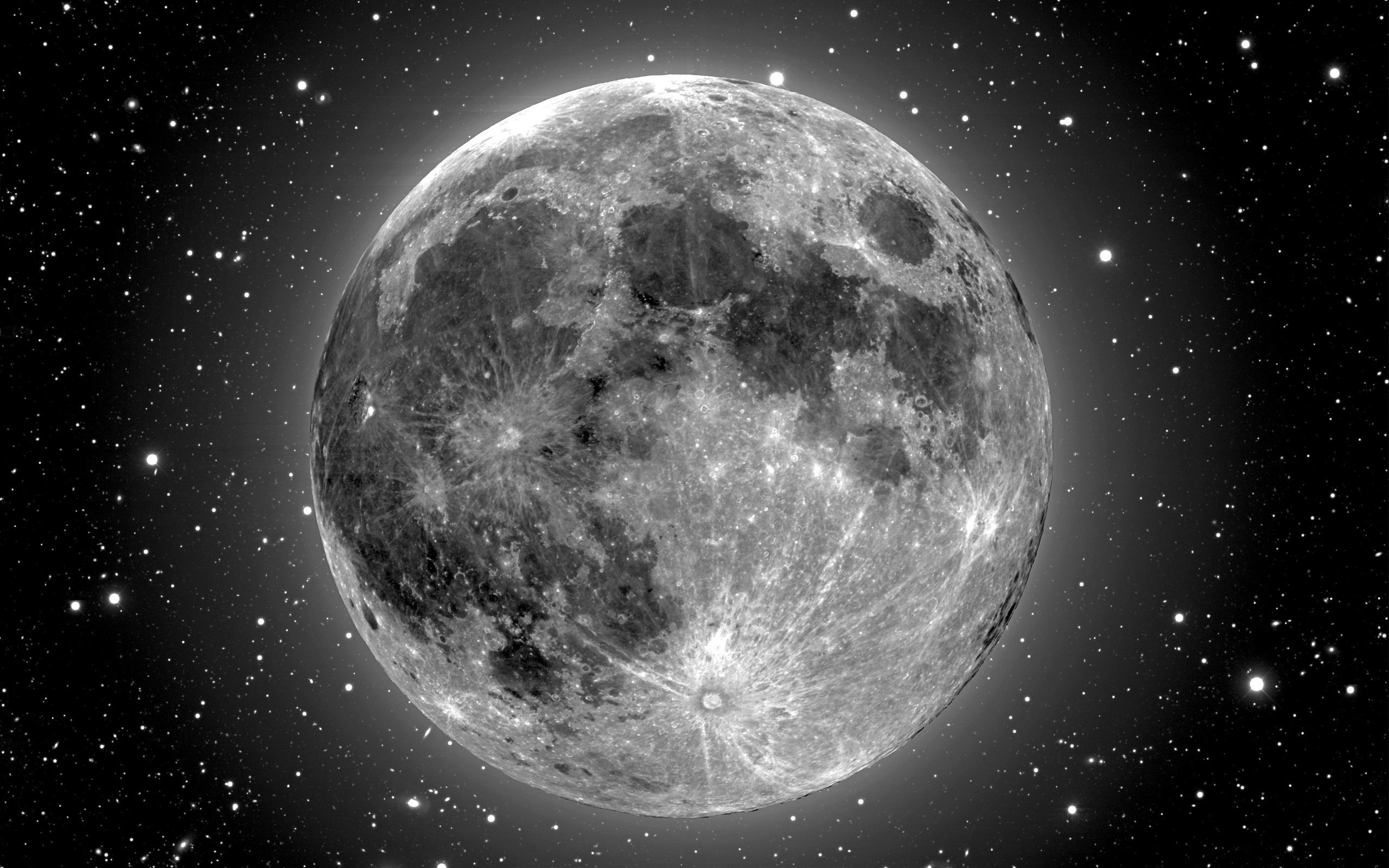 Full Moon Black and White Wallpaper HD 25601600
