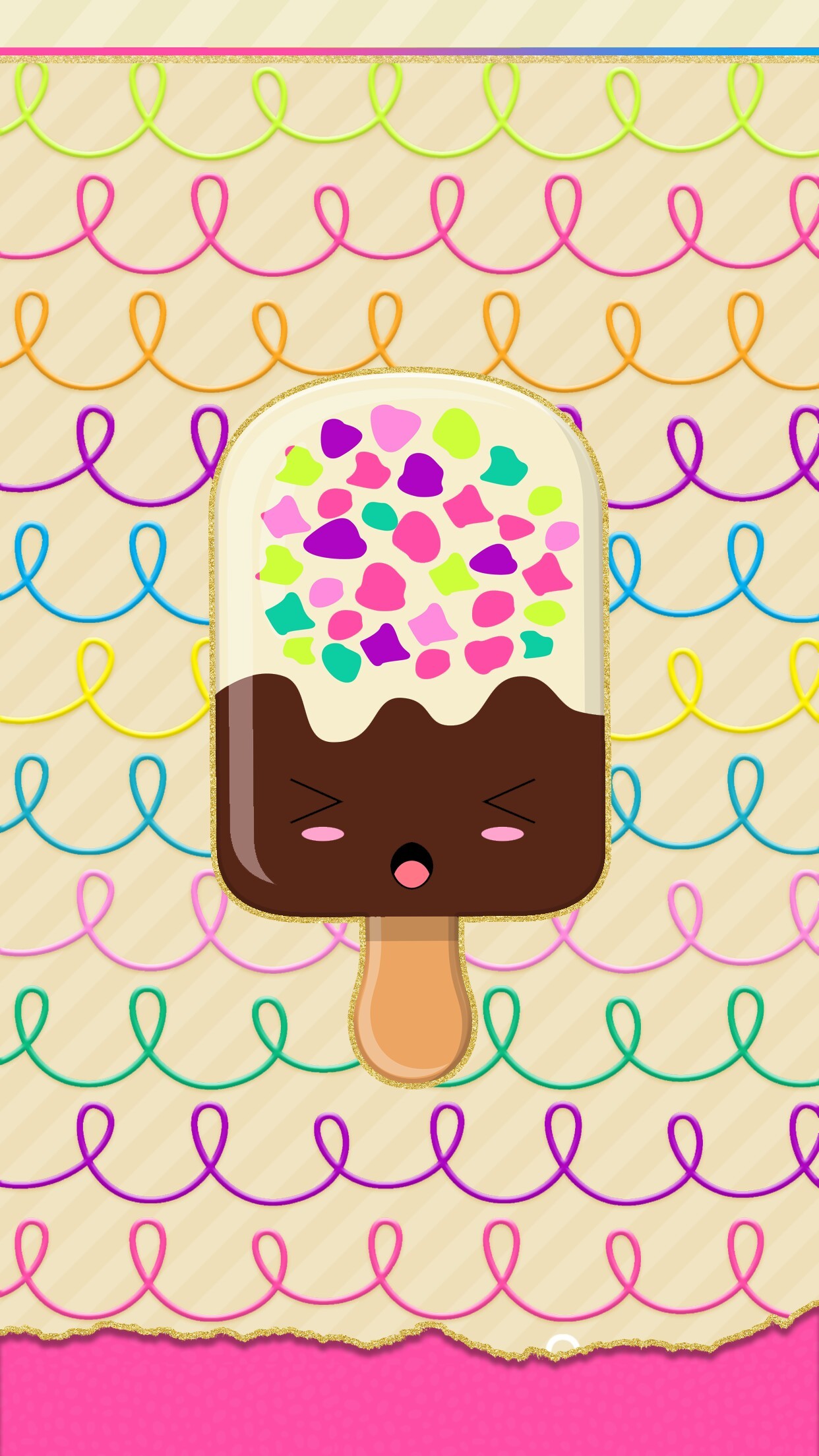 Cute Wallpapers, Iphone Wallpapers, Rainbow Wallpaper, Iphone 3, Candy Land, Icecream, Popsicles, Kawaii, Smartphone