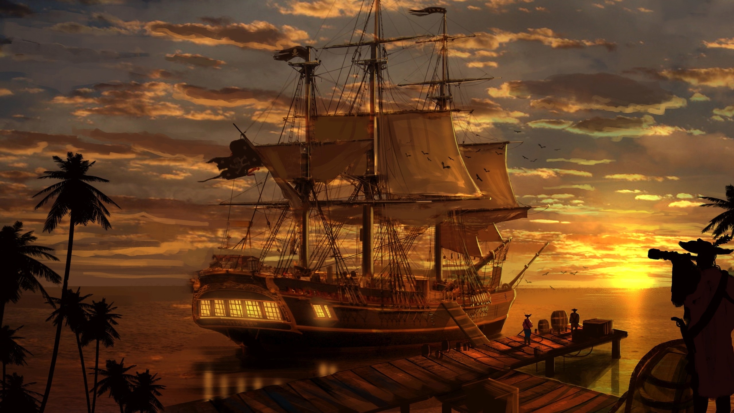Pirate Ship Wallpaper 25601440