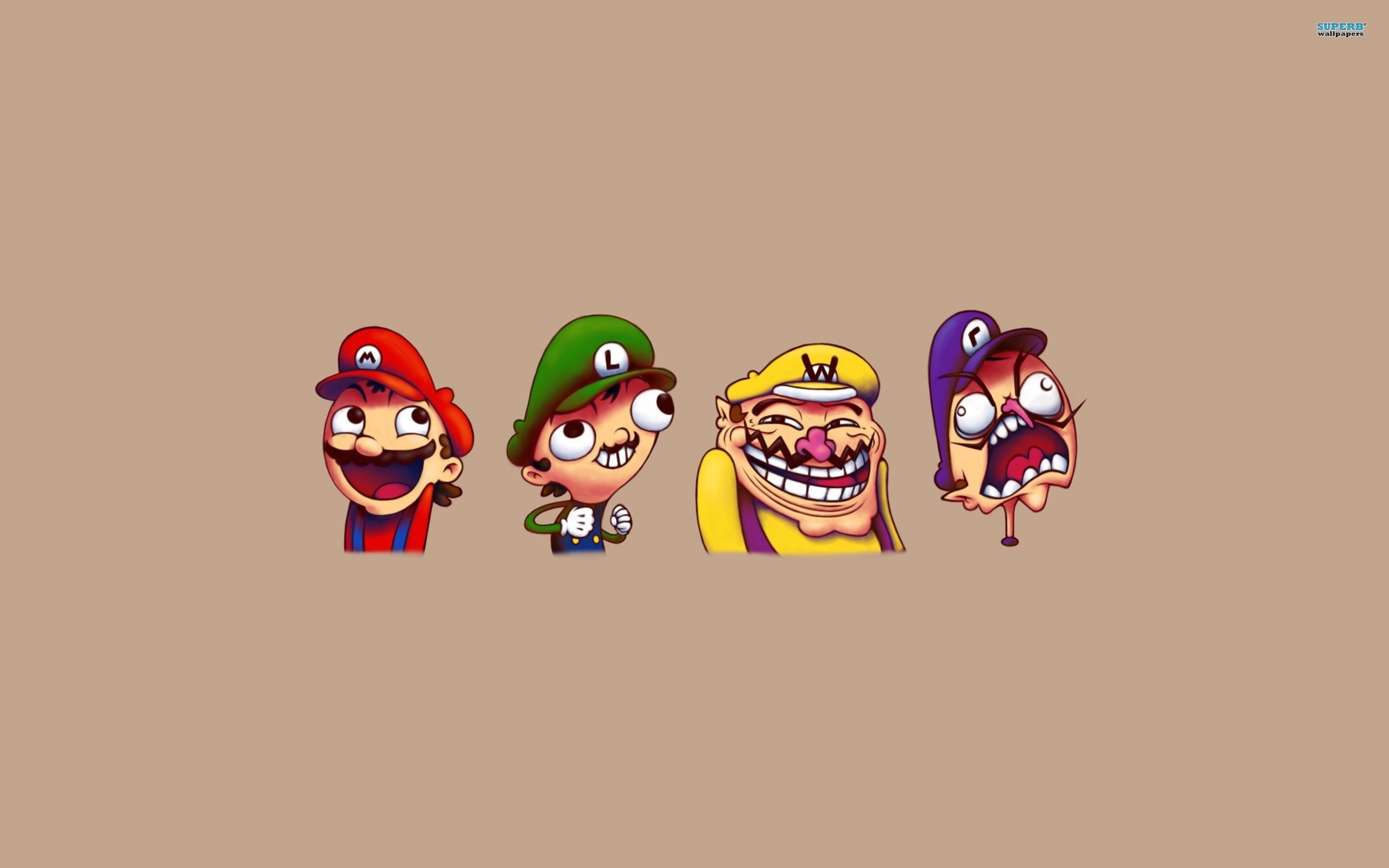Mario meme luigi wario trollface awesome face rageface wallpaper