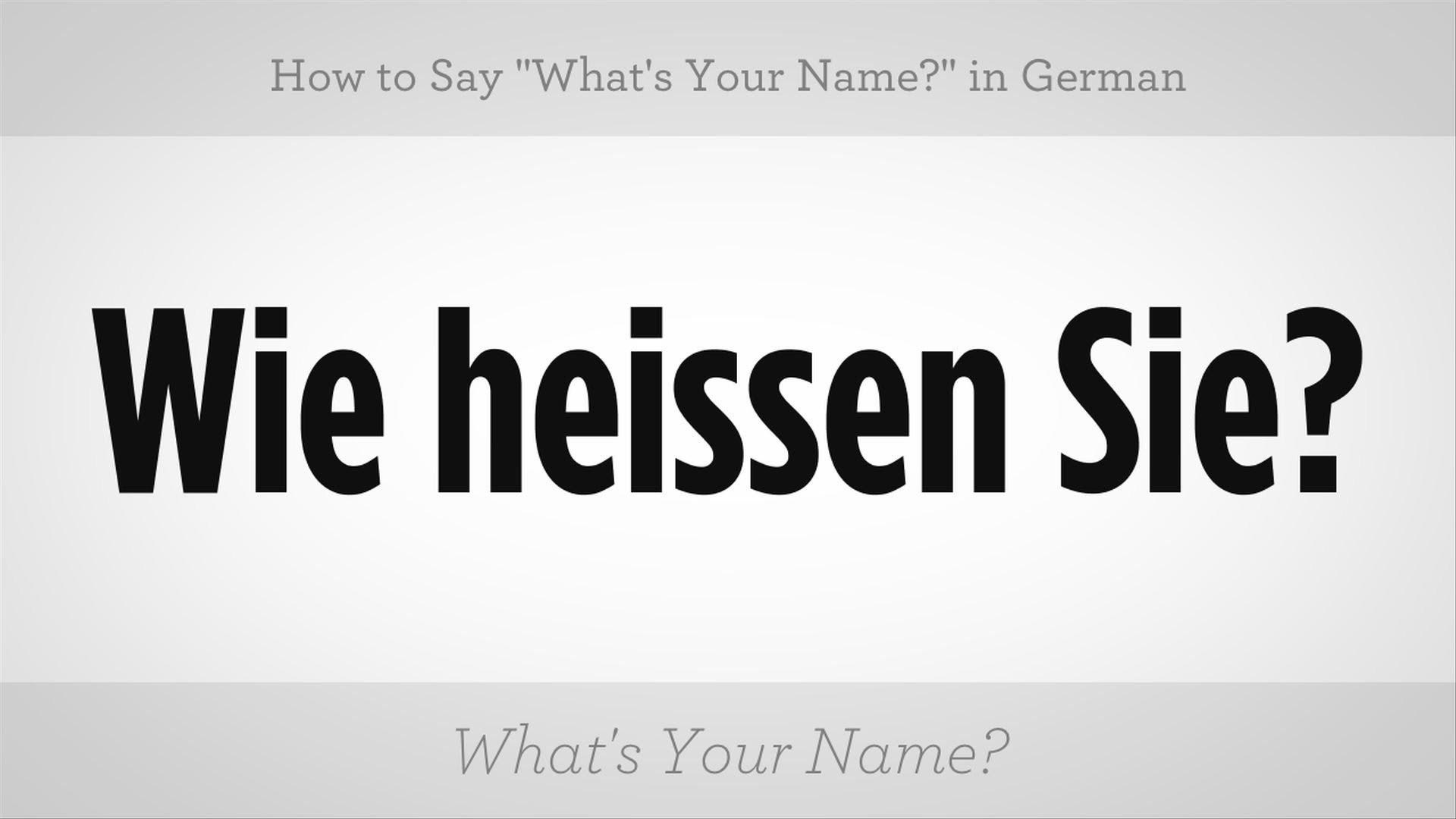 Say Whats Your Name in German German Lessons