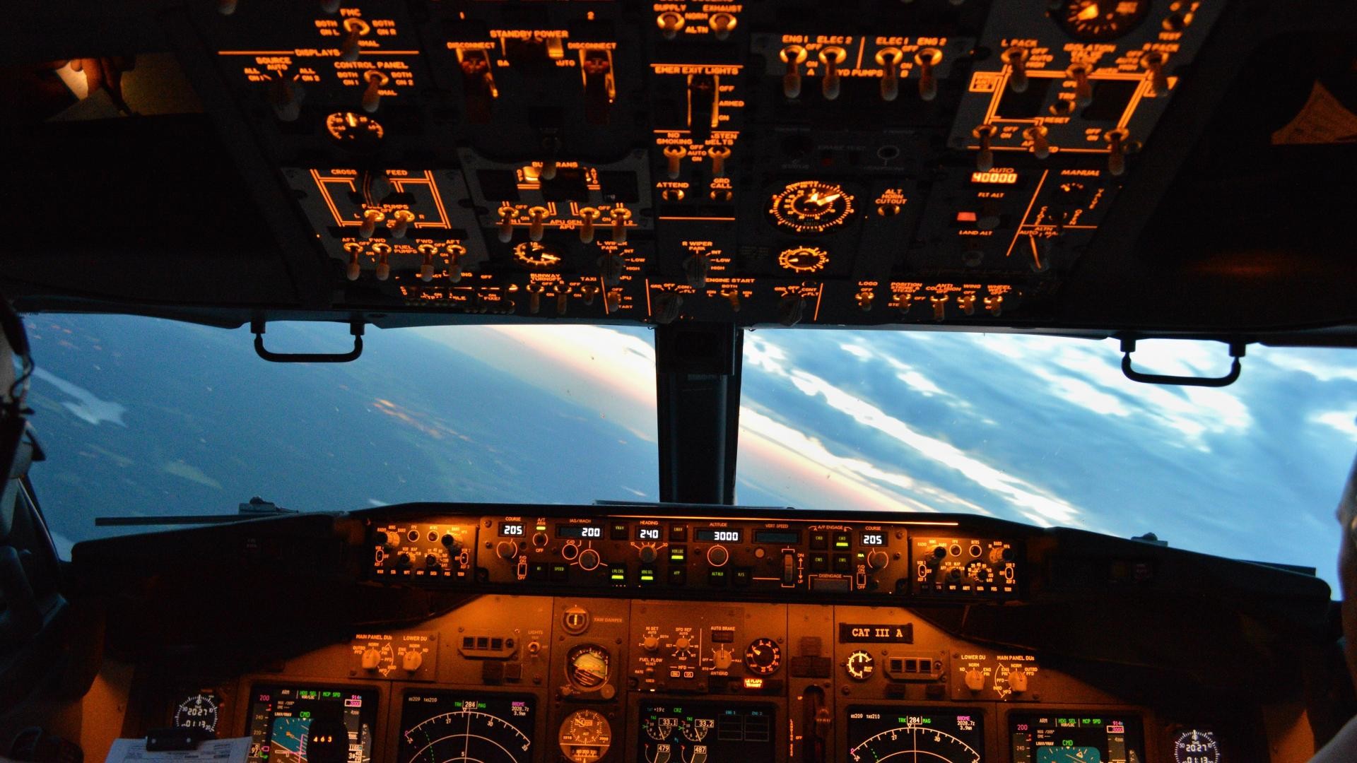 Boeing 737 aircraft aviation cockpit view wallpaper 74471