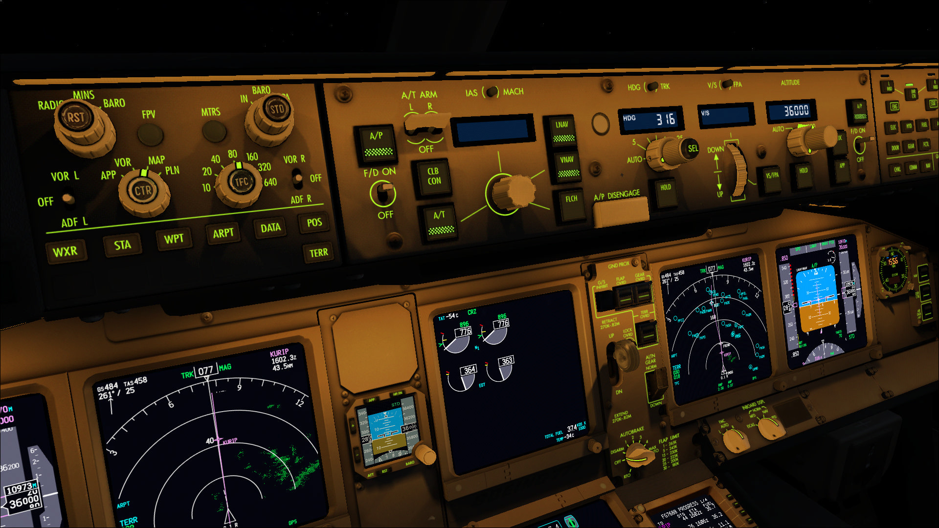 777 Cockpit Closeups – Floodlit MCP by HYPPthe