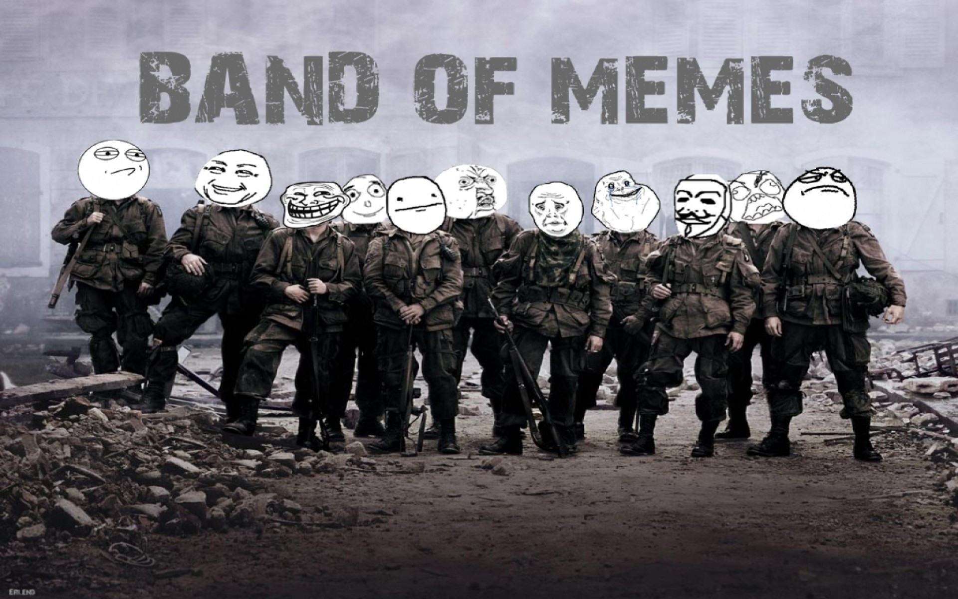 Military humor funny meme trolling trollface band of brothers artwork forever alone me gusta fuck ye