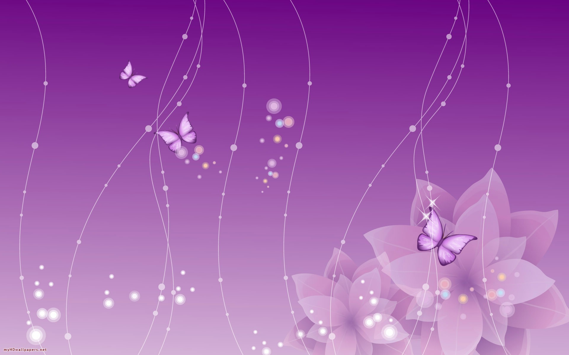 Download Butterflies Flowers Purple Wallpaper Full HD