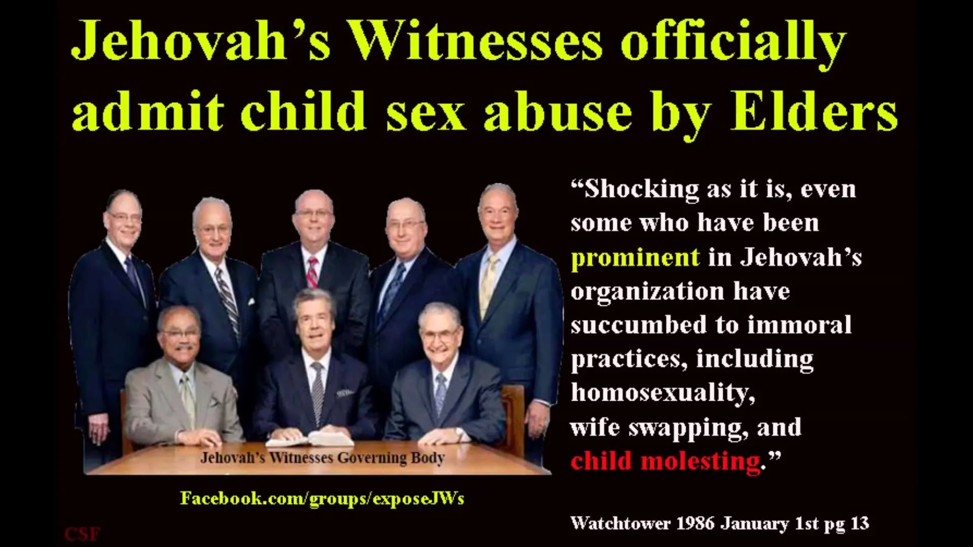 Jehovahs Witnesses Officially Admit Child Sex Abuse by Elders