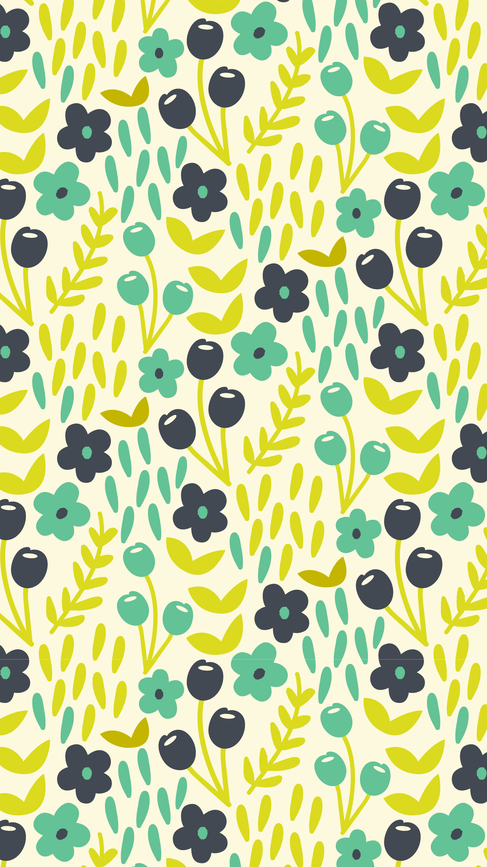 Spring Floral Pattern – iPhone, iPad wallpaper – Three Cheers Co