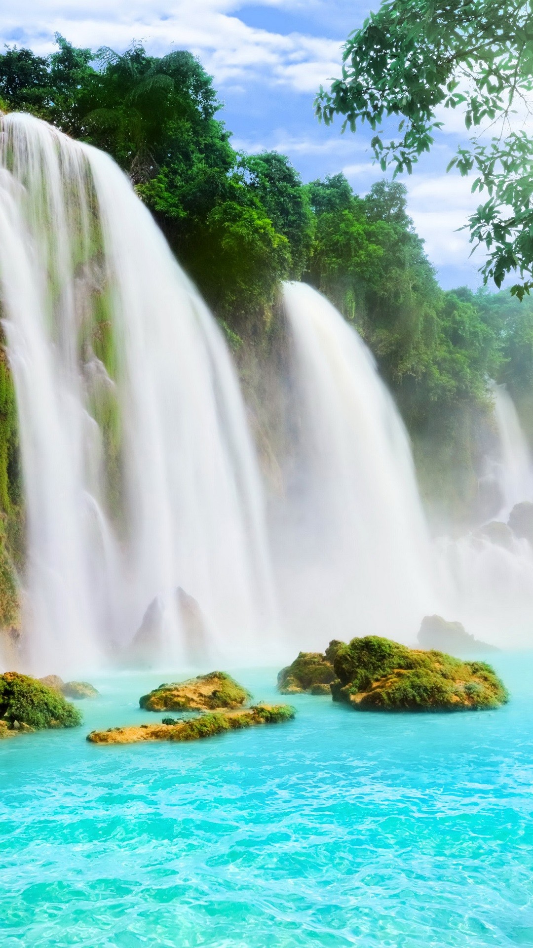 Waterfalls, summer iPhone 6 6S Plus wallpaper – 1080×1920