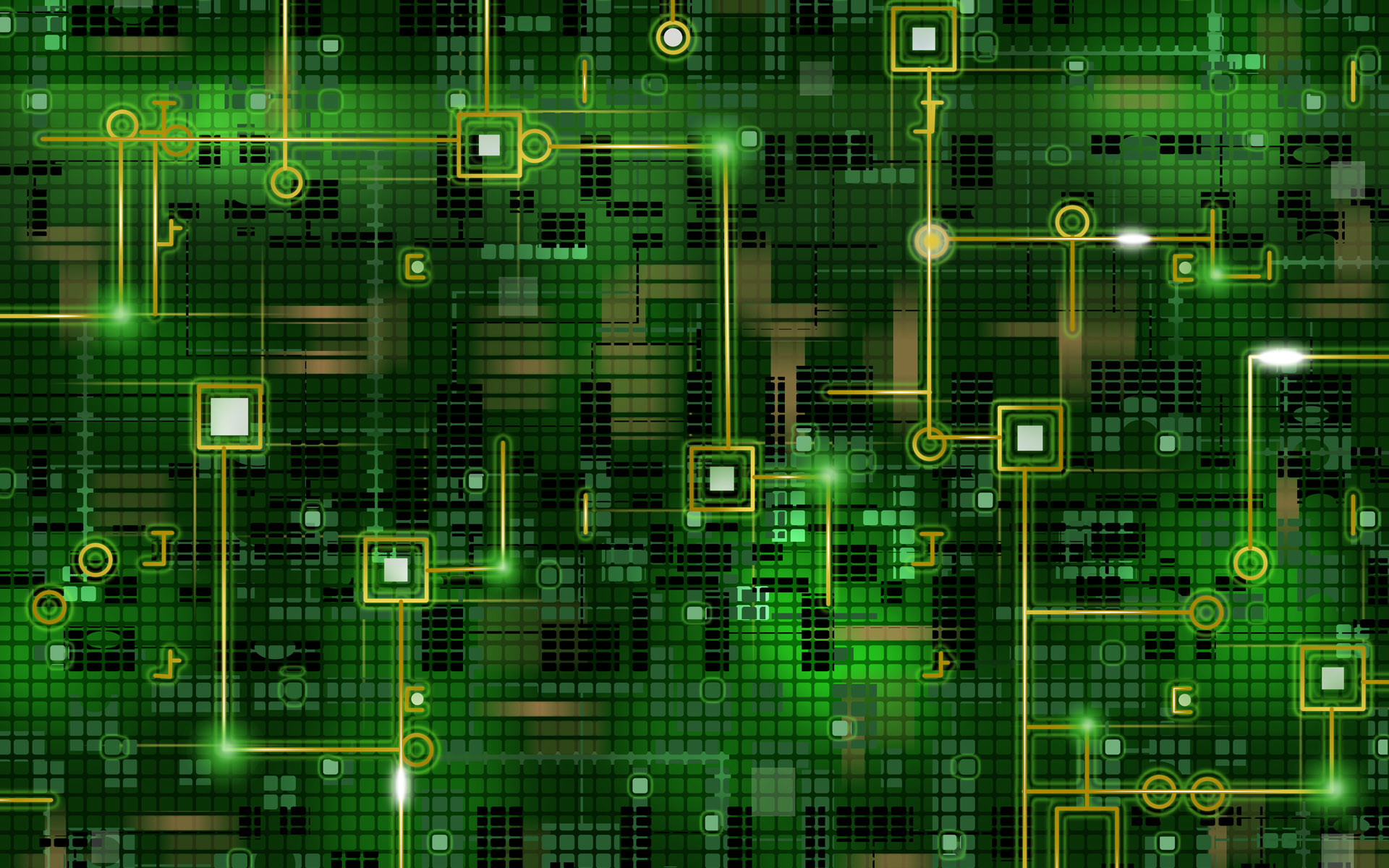 Green Motherboard Alive and Running desktop wallpaper