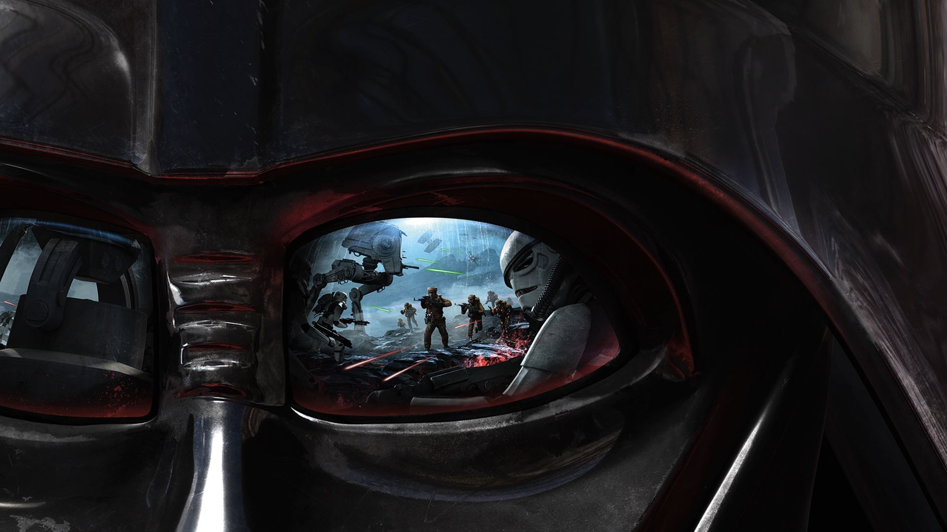 General Star Wars Darth Vader artwork concept art science fiction reflection closeup Star Wars