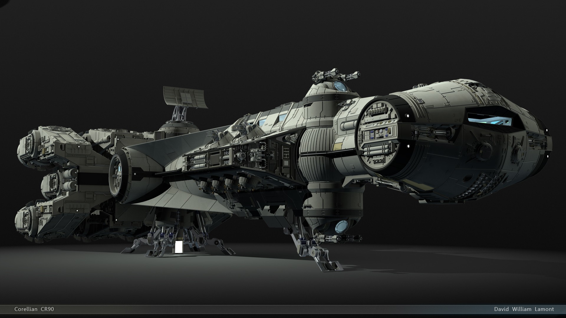 General Star Wars spaceship render CGI artwork simple background digital art 3D Rebel Alliance science