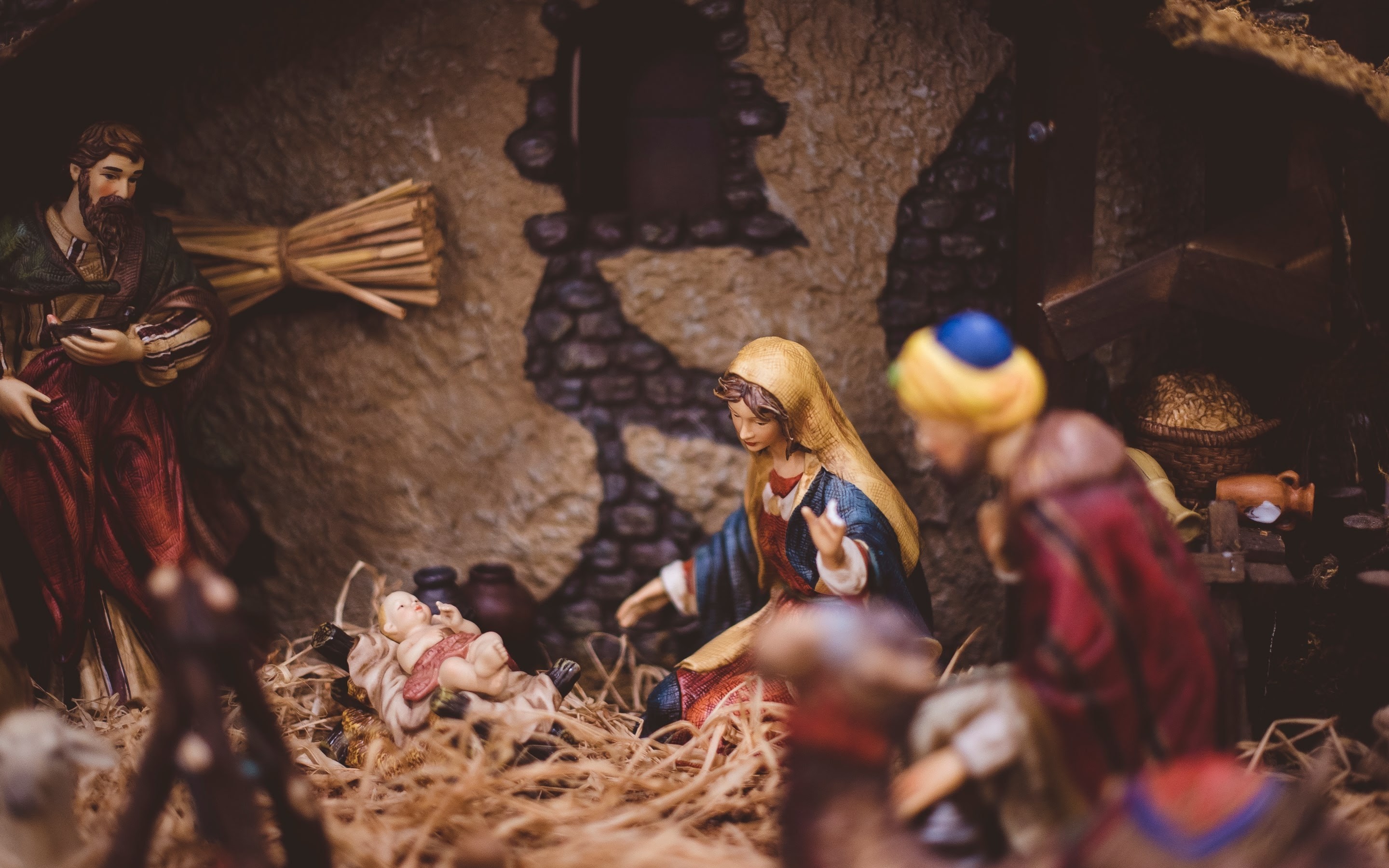 4K HD Wallpaper Nativity Scene. Christmas Season