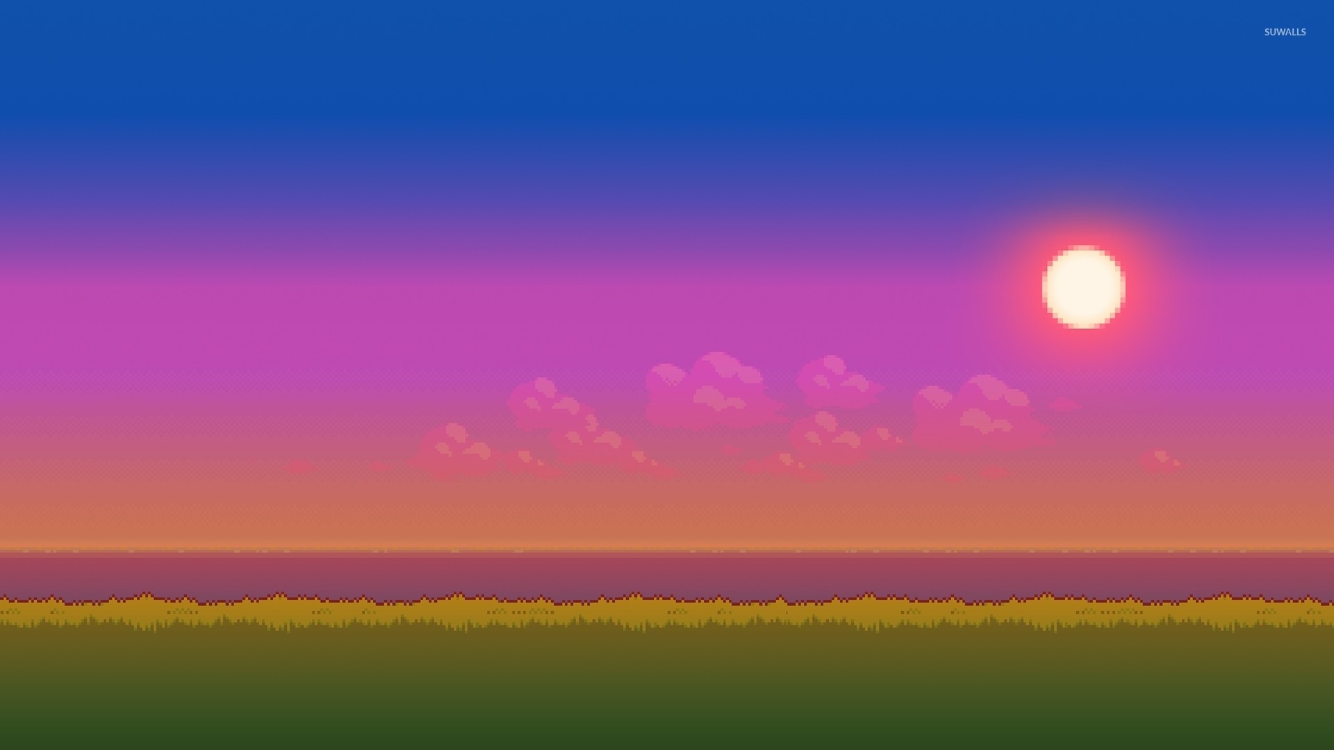 8 bit sunset wallpaper