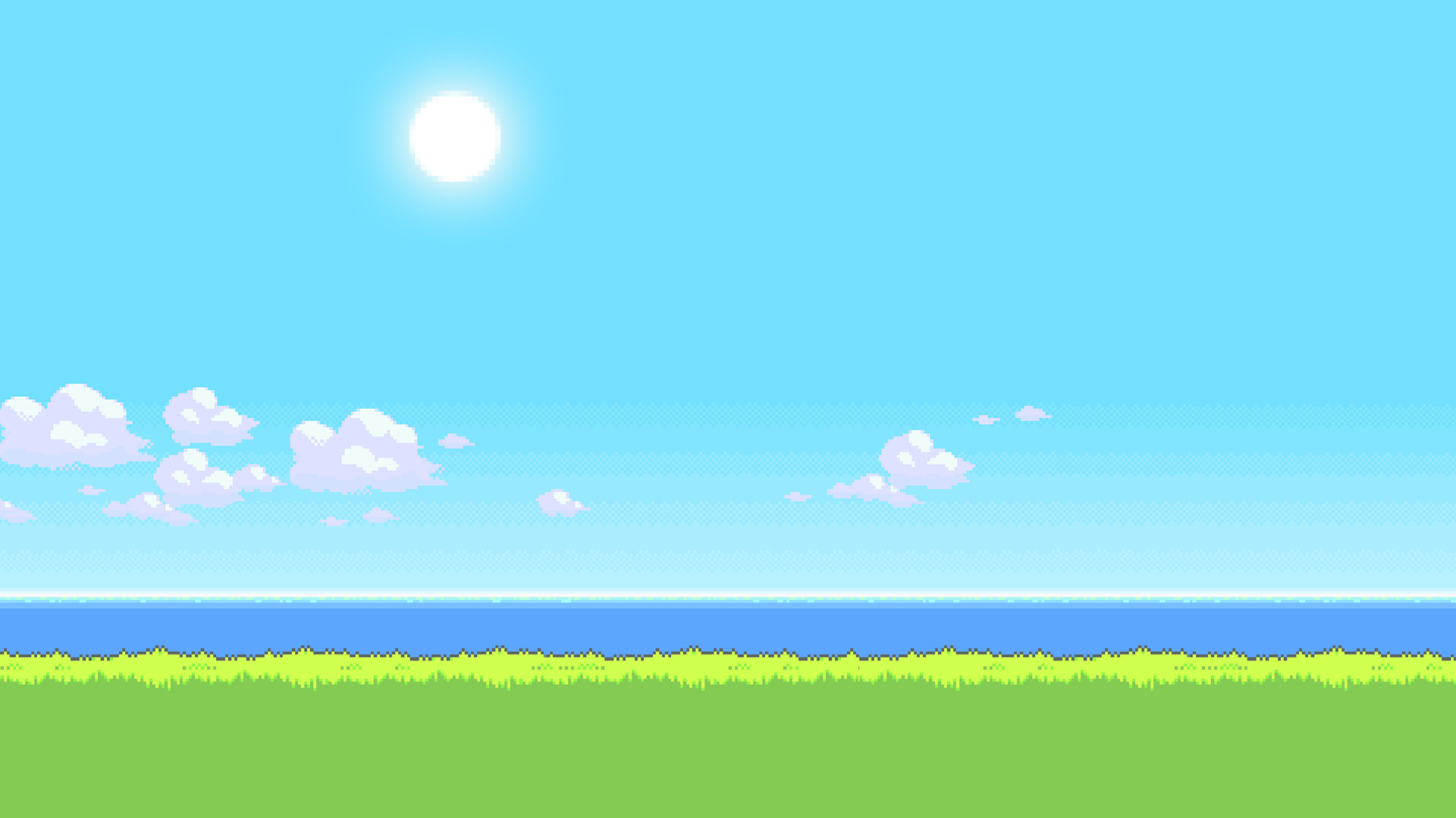 UPDATE New version of the 8Bit Day Wallpaper Set. Pixel wallpaper changes based on time of day