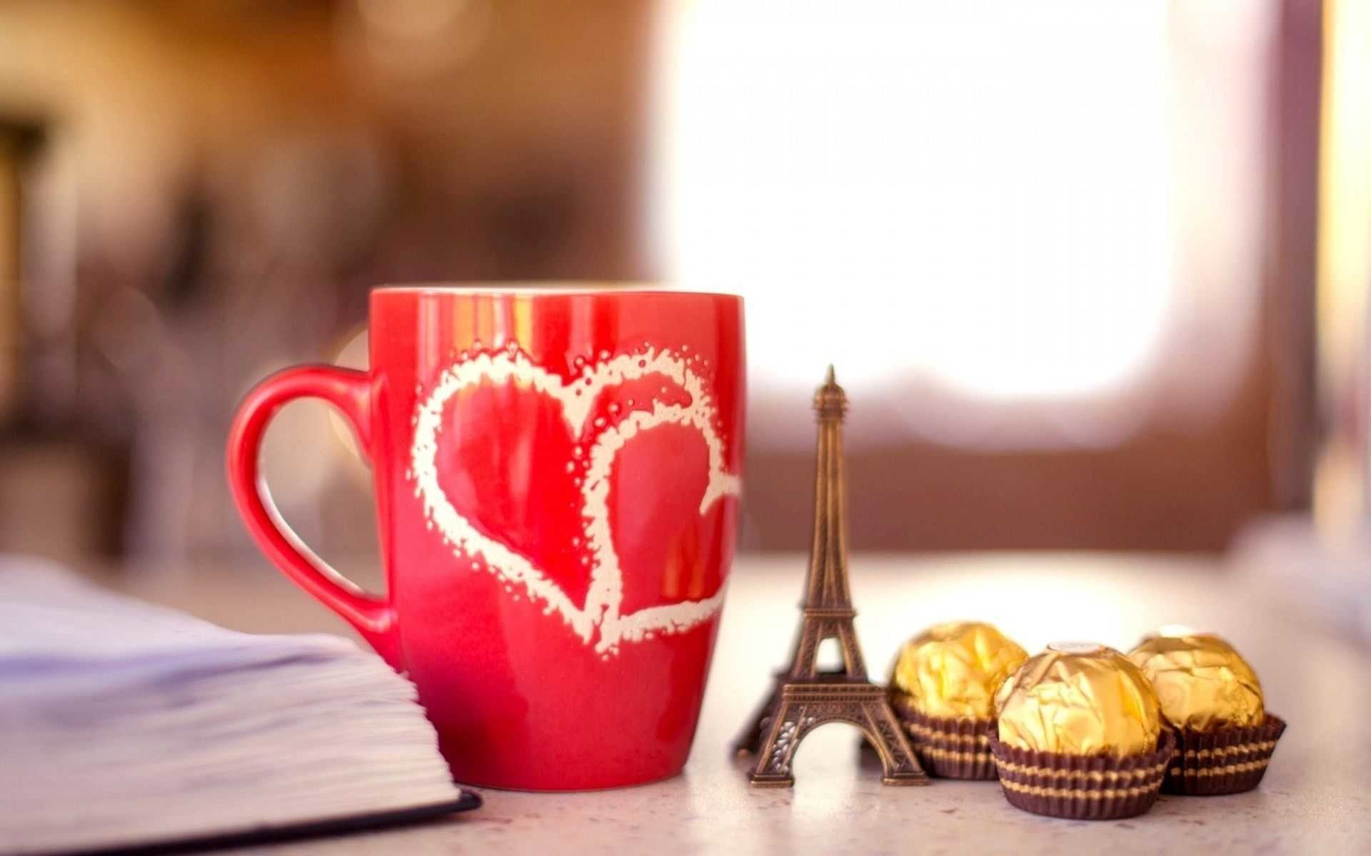 Cute Love Coffee Cup Paris Chocolate Wallpaper HD