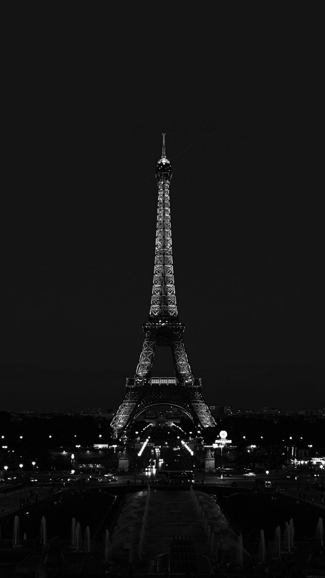 Paris Night France City Dark Eiffel Tower iPhone 8 wallpaper