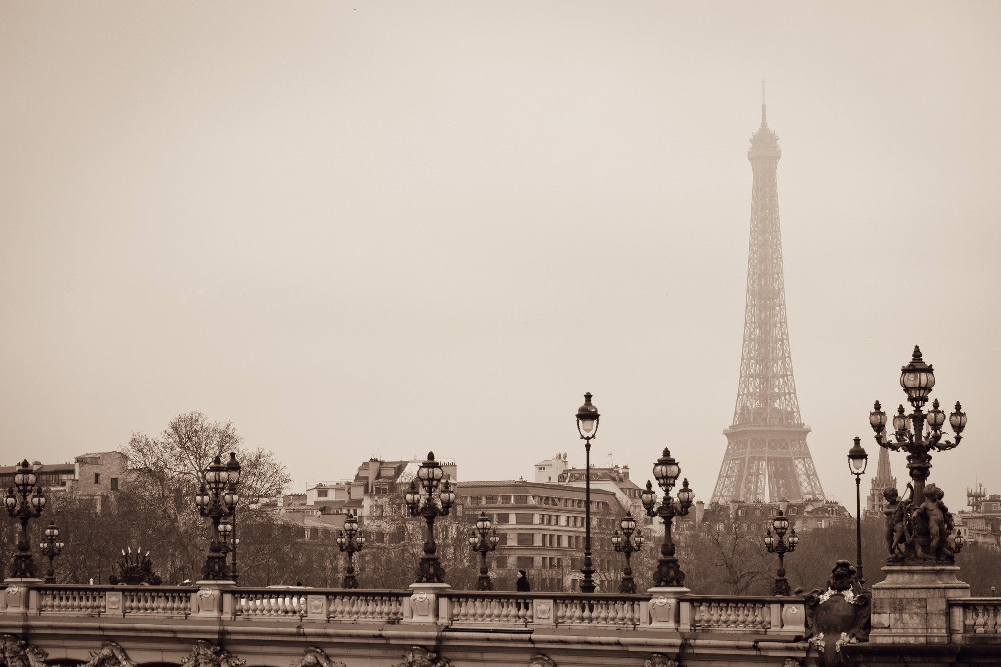 Paris Wallpaper Vintage Stock Picture