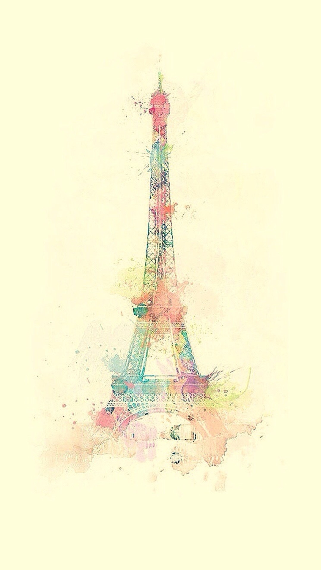 Eiffel tower watercolor paint iphone wallpaper ilikewallpaper com