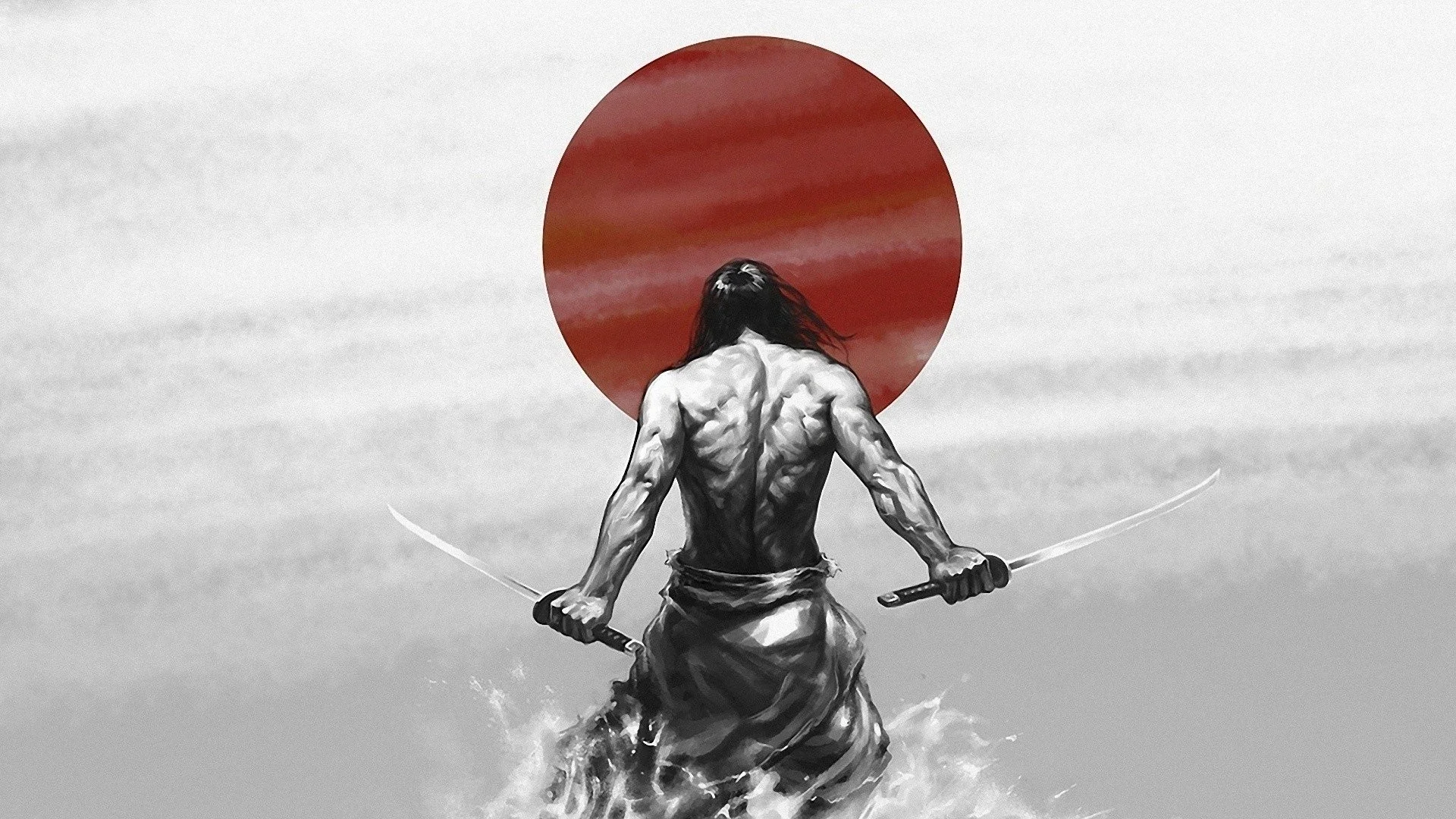 Anime Artwork Blades Drawings Hi No Maru Japan Japanese Katana Men Miyamoto Musashi Samurai Sketches Sun