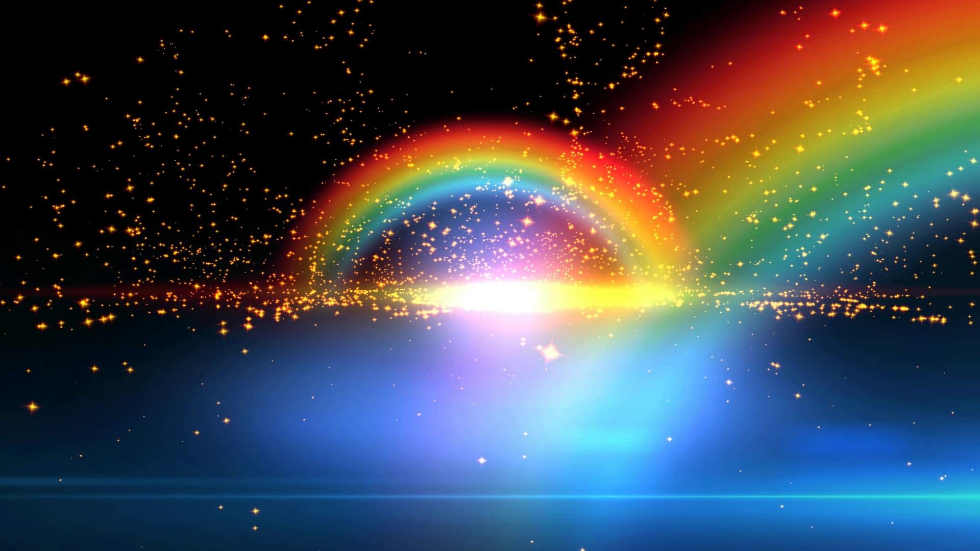 4K Beautiful Double Rainbow Spiritual Realm Animation Background