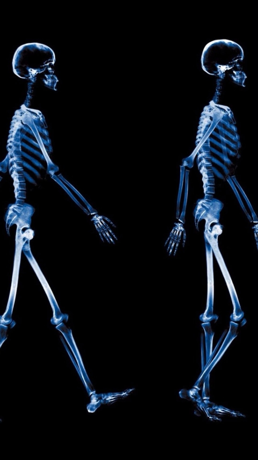 Abstract Xray Walking Human Skeleton Dark #iPhone #wallpaper