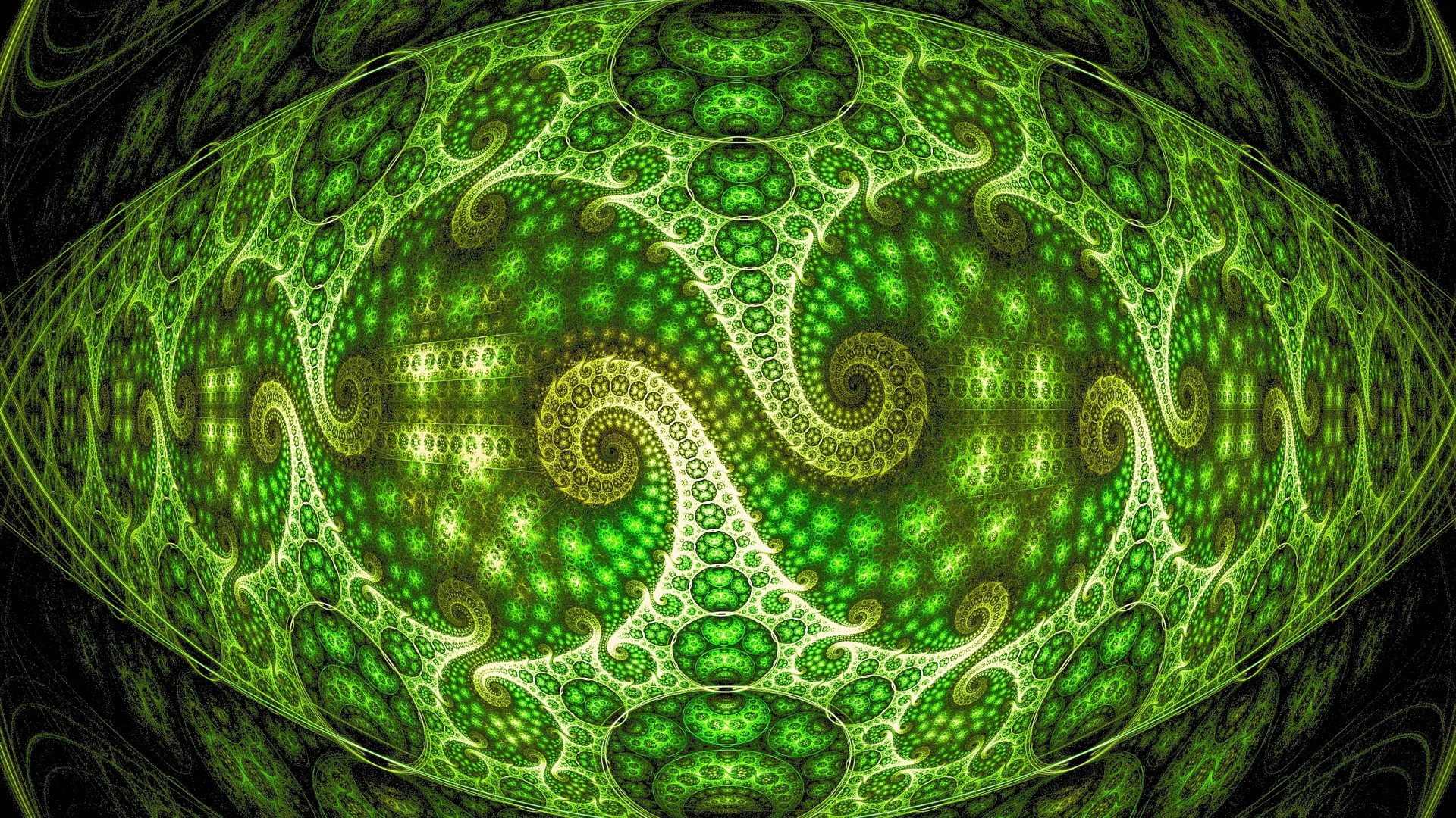 Preview wallpaper optical illusion, zoom, background, green, patterns 1920×1080