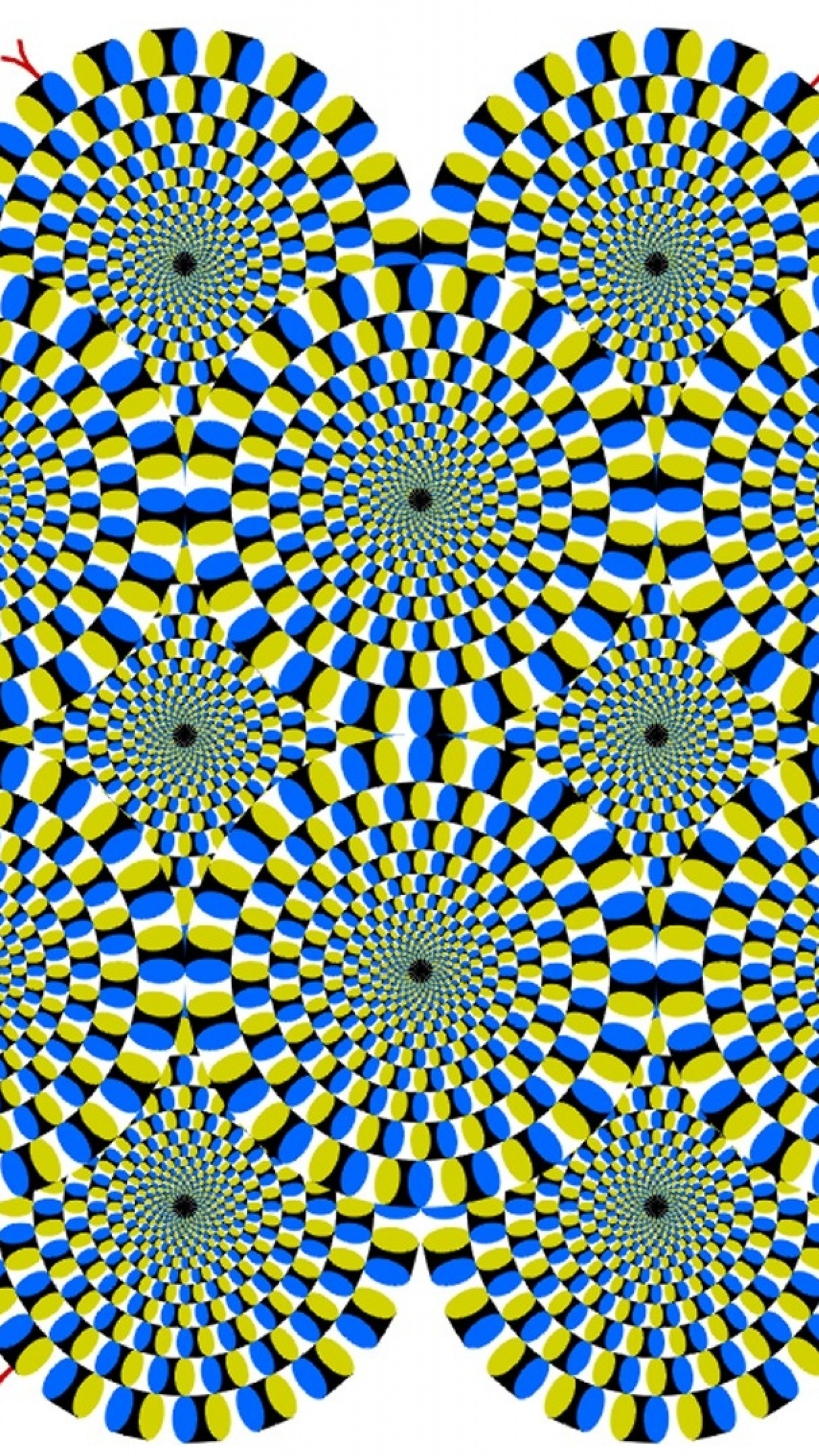 Preview wallpaper circles, rotations, lines, background, optical illusion 1440×2560