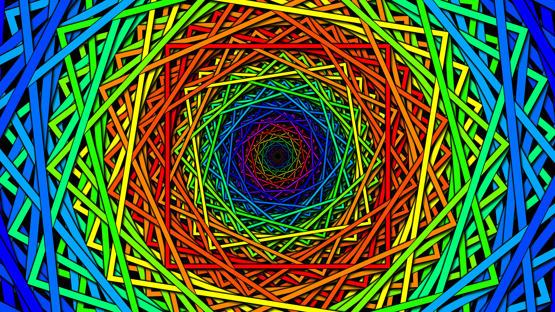 This image is made up of shapes, different coloured squares, making an optical illusion, squares made to look quite circular