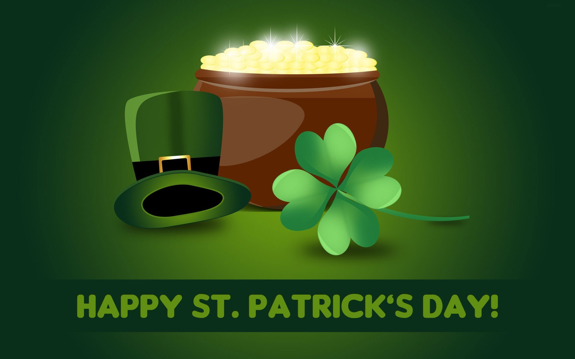 Happy St. Patricks Day hat with gold pot wallpaper