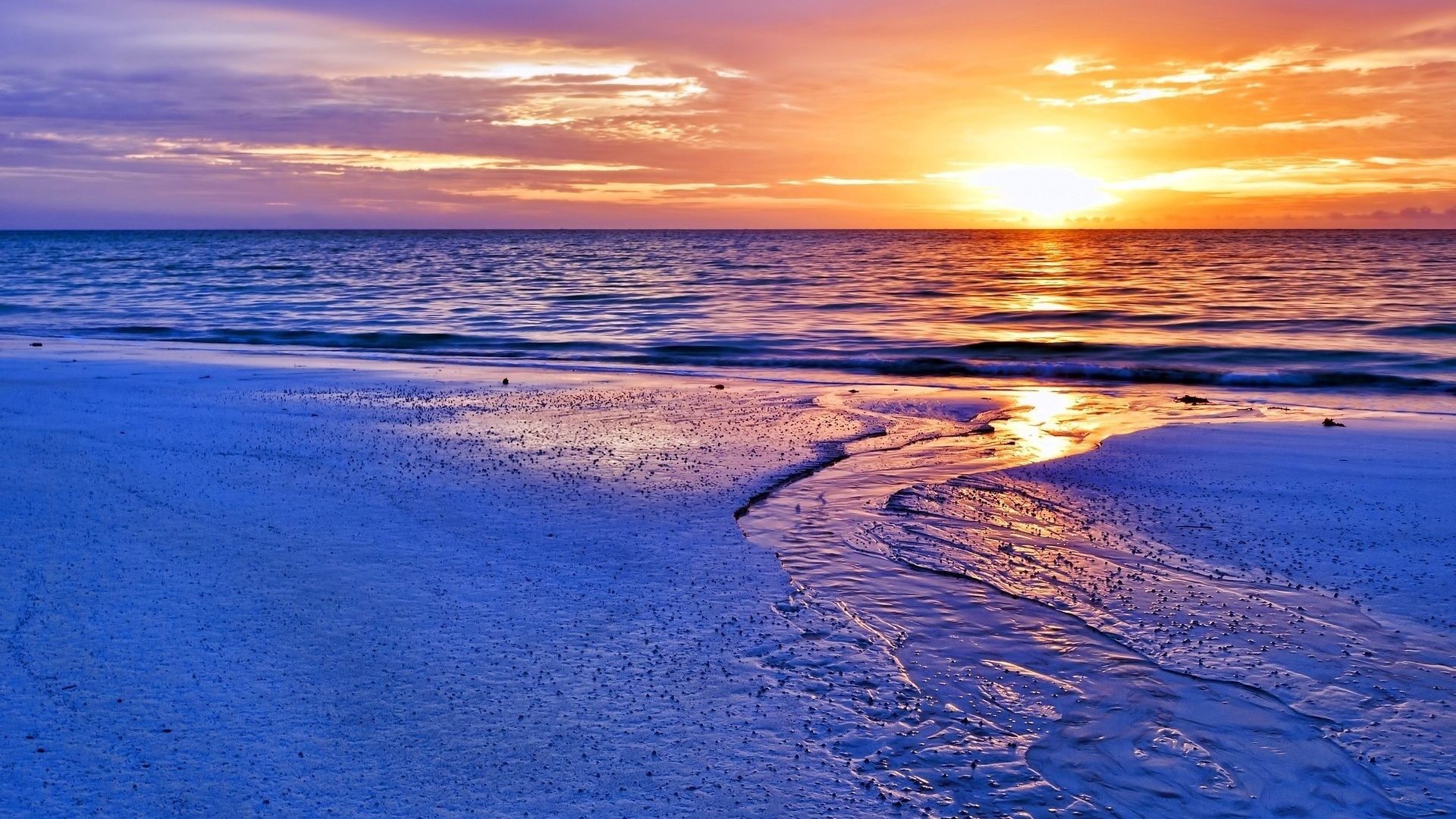 Sea Pool Beach Tidal Sunset Earth Superb Wallpaper Hd Detail