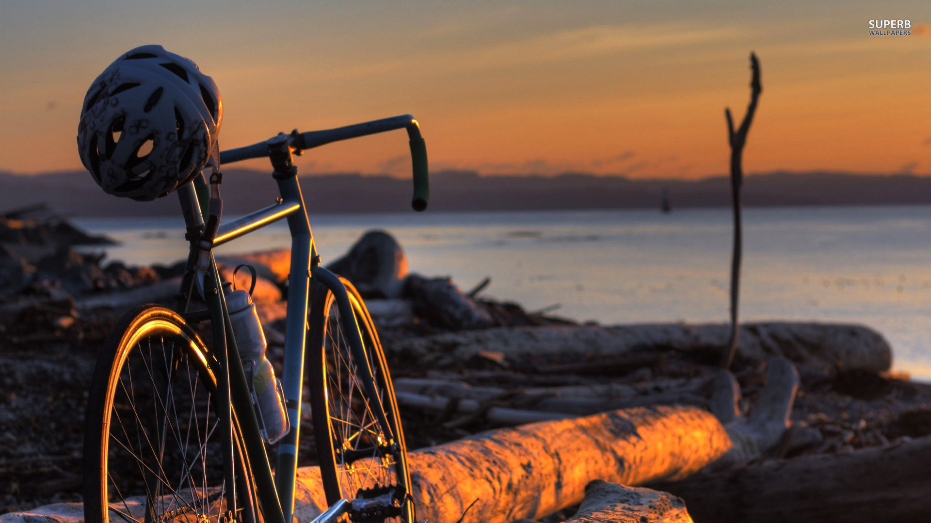 Bicycle In The Sunset Wallpaper 1920×1080