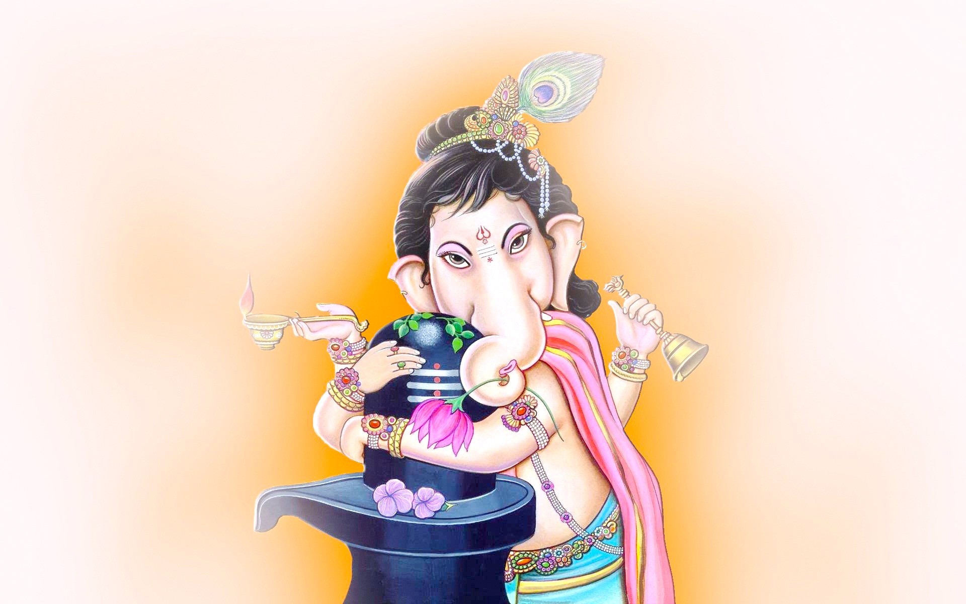 Cutest Lord Ganesha With Shivling Wallpapers Download