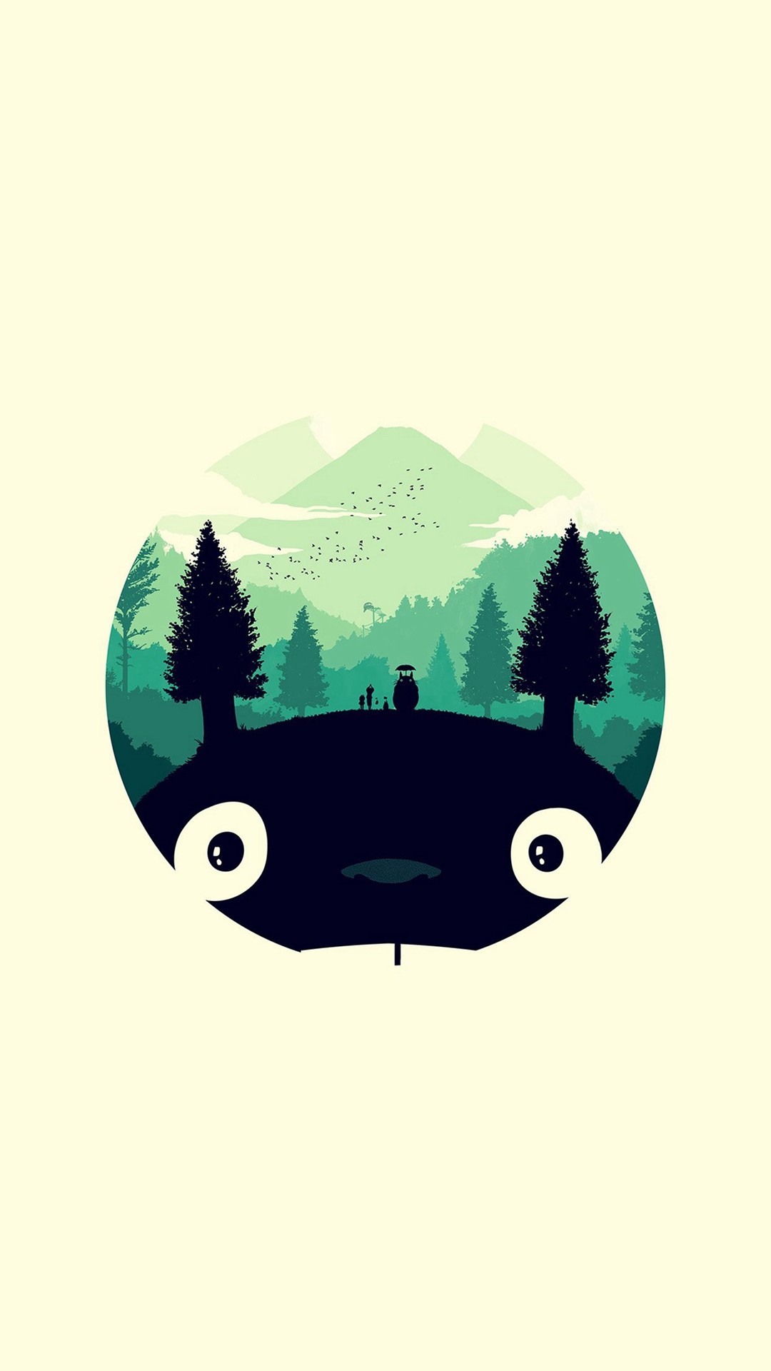 Totoro Art Illust Simple Cute iPhone 6 wallpaper