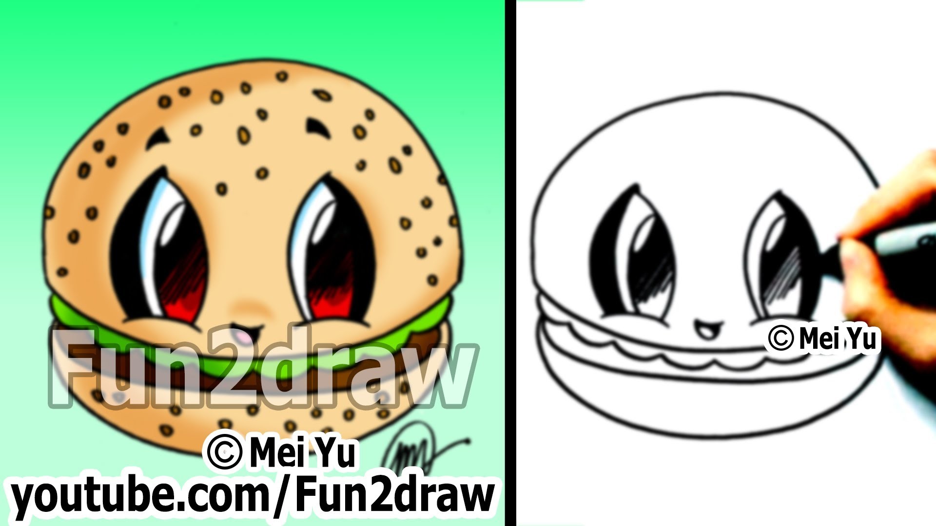 Kawaii – Food Drawing Tutorial – Hamburger – Best Drawing Channel – Fun2draw – YouTube