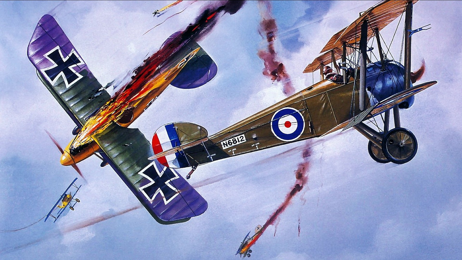 World war one aircraft world war 1 aircraft art painting wallpaper hd desktop wallpapers