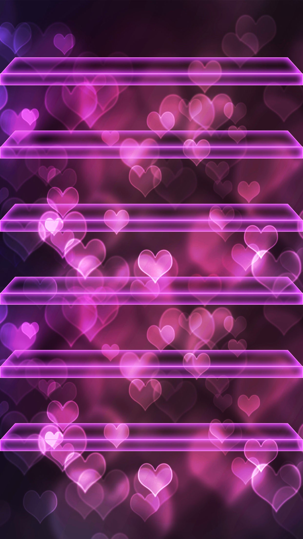 Shelves Hearts Bokeh Pink Neon Love Romantic S5 WallpaperWallpaper