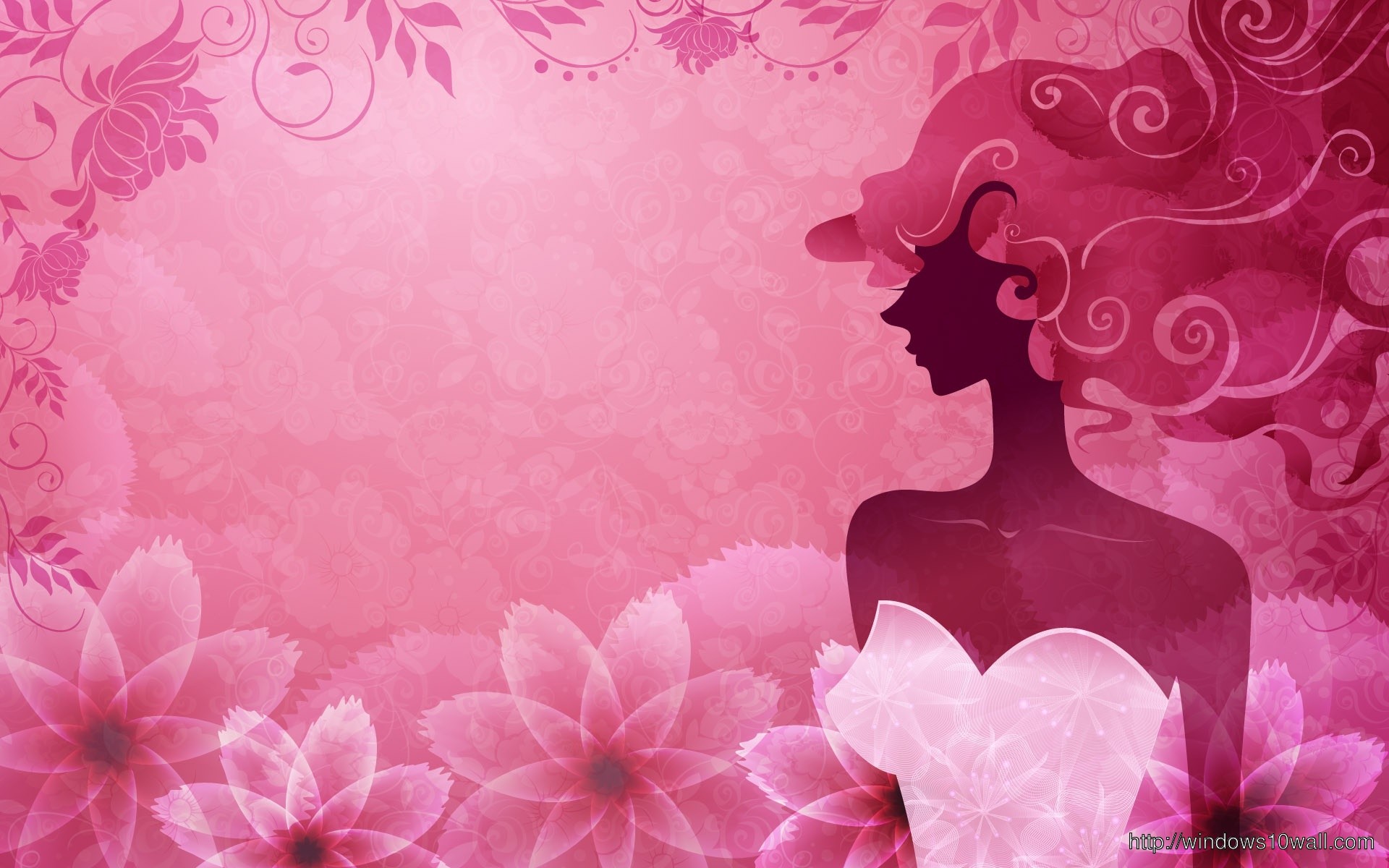 Pink Design Girl Wallpaper