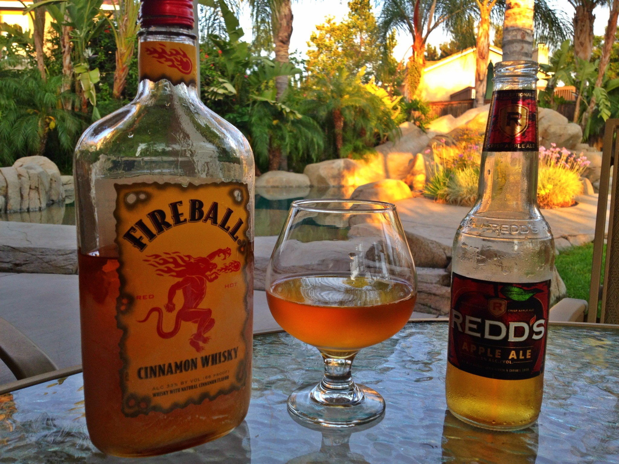 Redds Apple Ale and Fireball Whisky