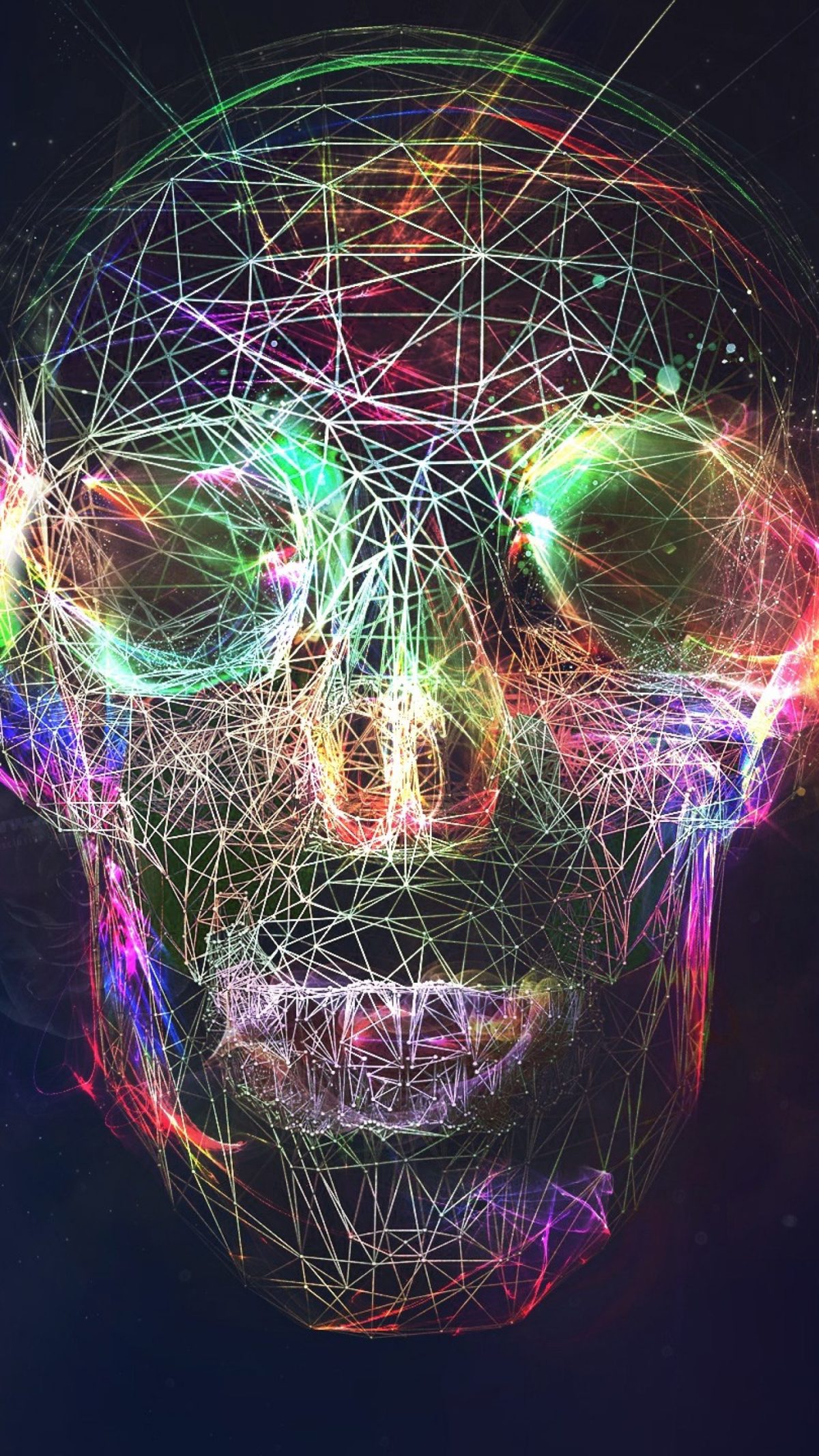 Preview wallpaper skull, abstract, bright, background 1440×2560