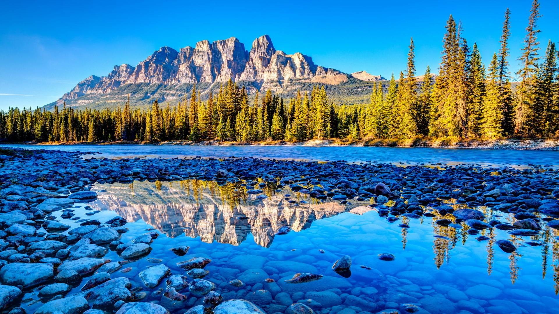 Absolutely Gorgeous Mountain Reflection HD Desktop Background