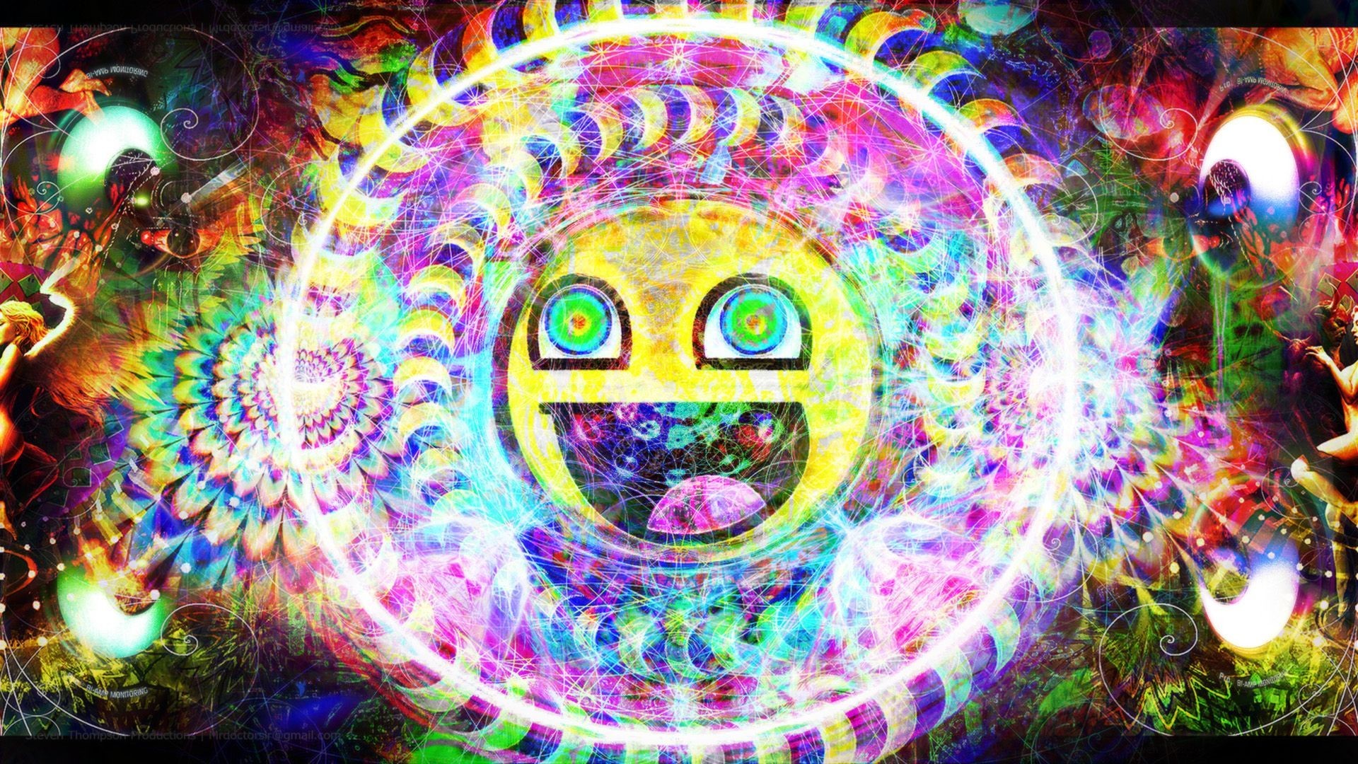 Trippy Psychedelic Awesome Smiley HD Wallpaper | | ID:49066
