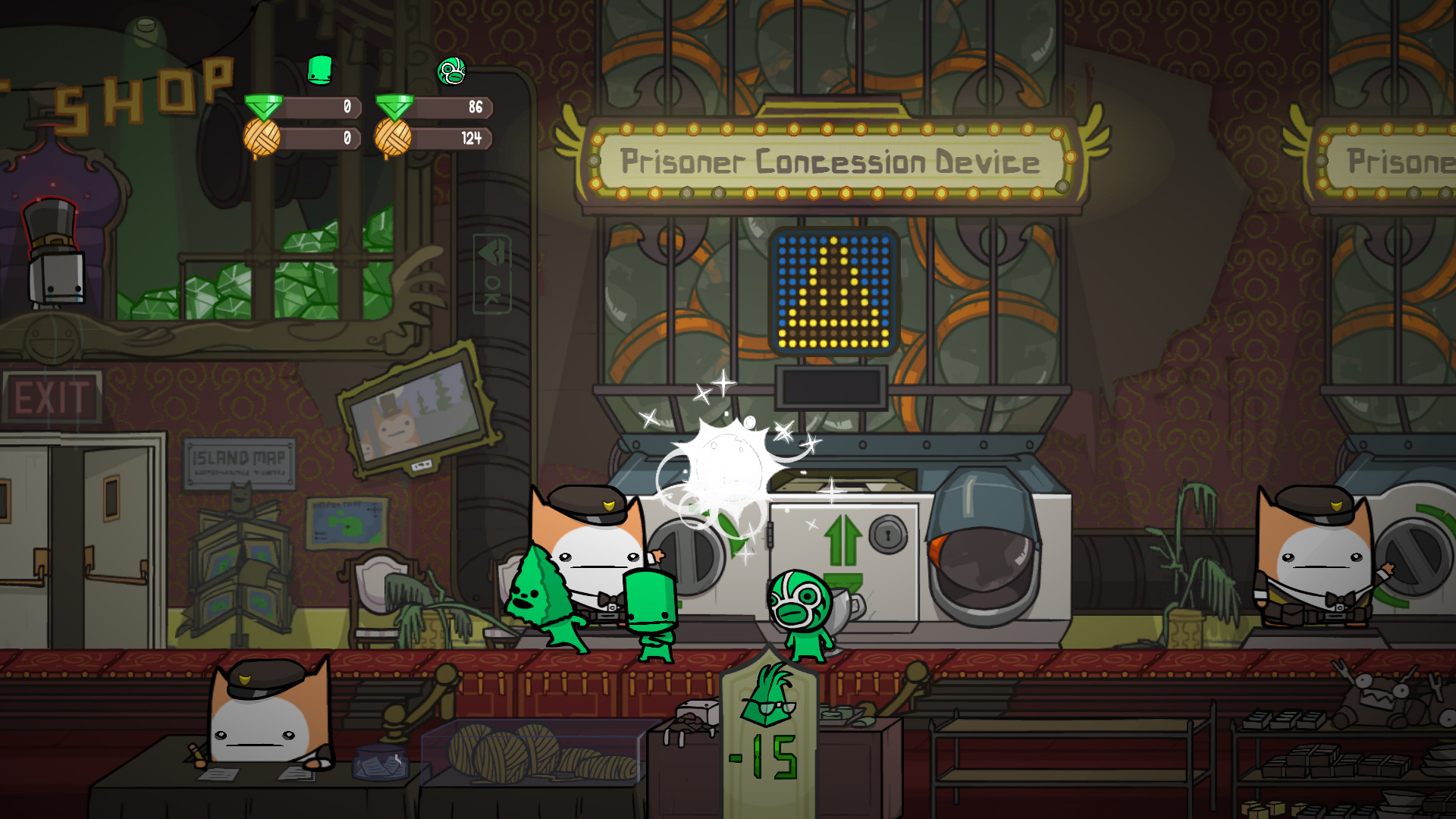 BattleBlock Theater Windows Spending gems to free the prisoners. There are 300 of them