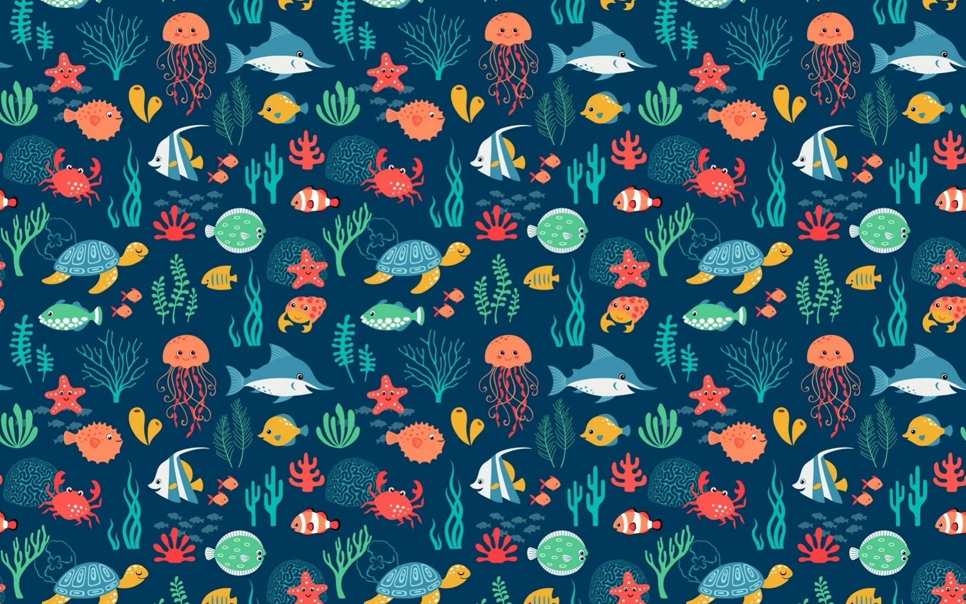 Sea Animals Pattern wallpapers and stock photos