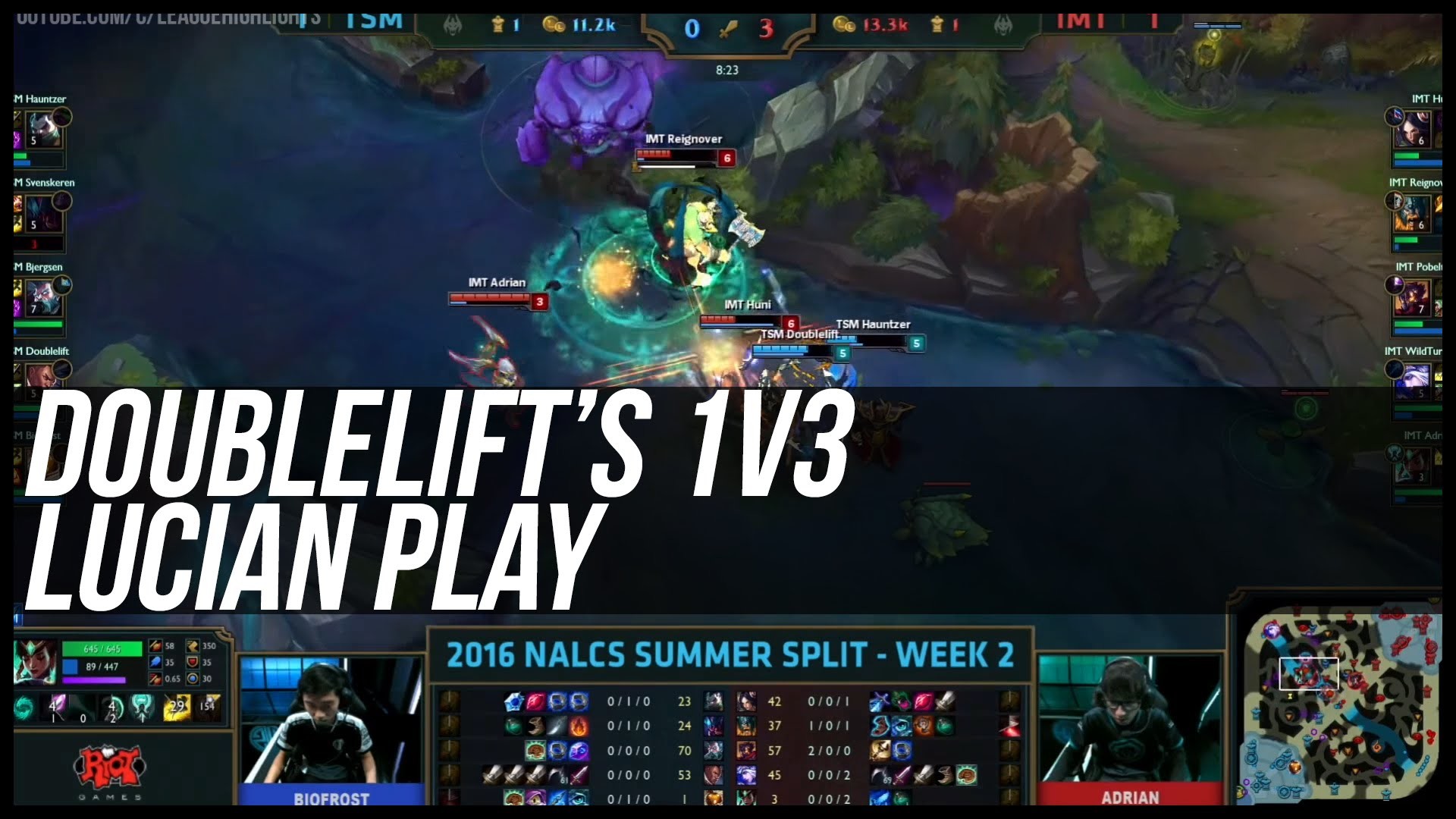 NA LCS Doublelift goes nuts in 1v3 vs Immortals